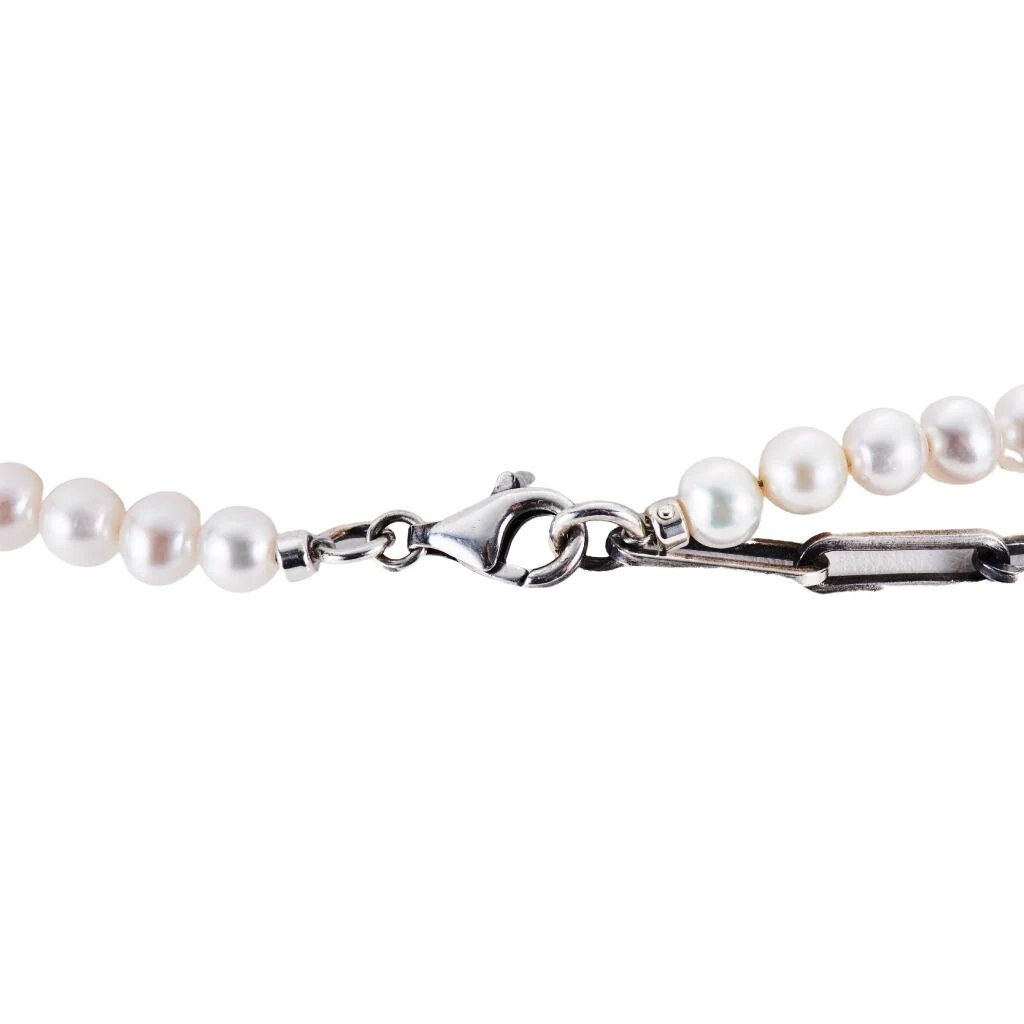 Pearl Necklace with Fringe Chain - Image 3