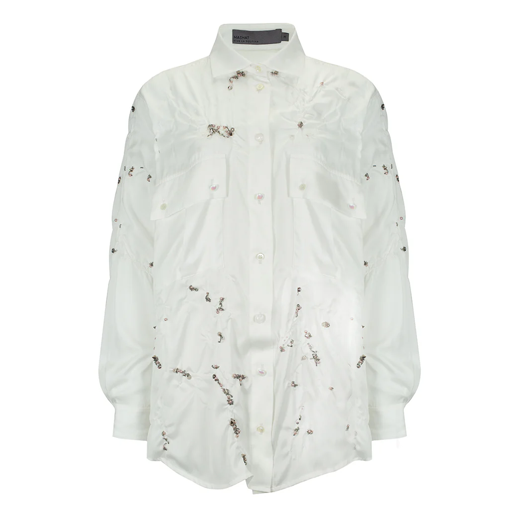Couture White Wrinkled Shirt