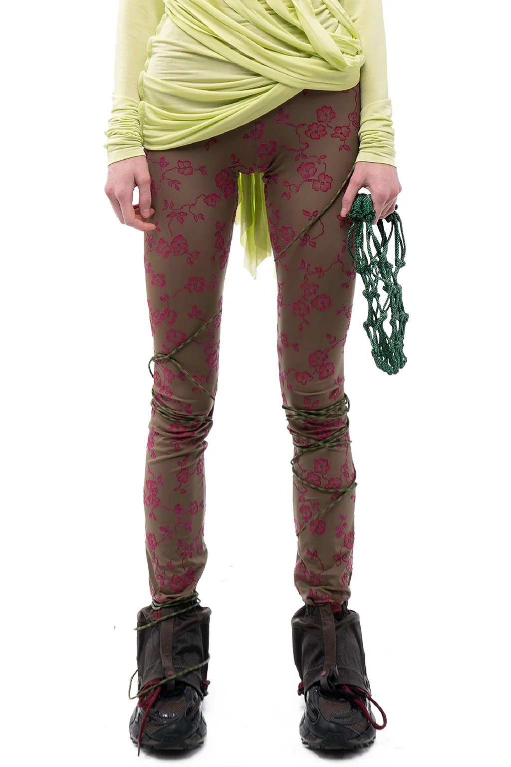 Floral Khaki Leggings - Image 3