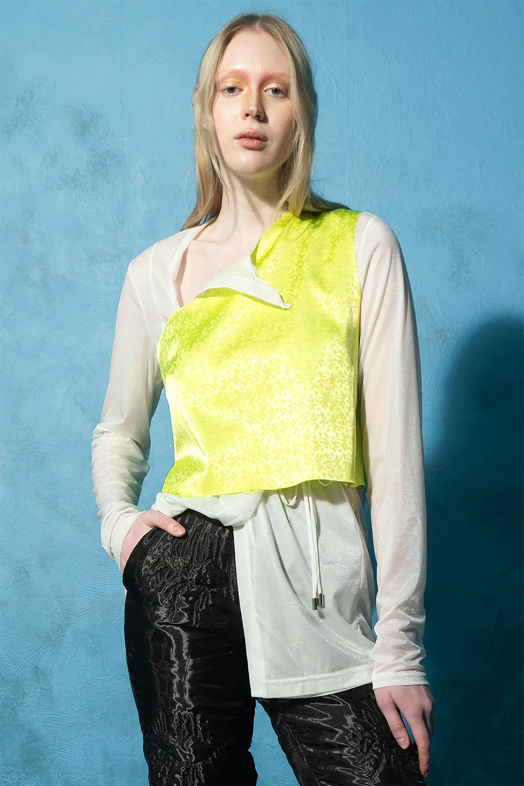 White Paneled Blouse - Image 2