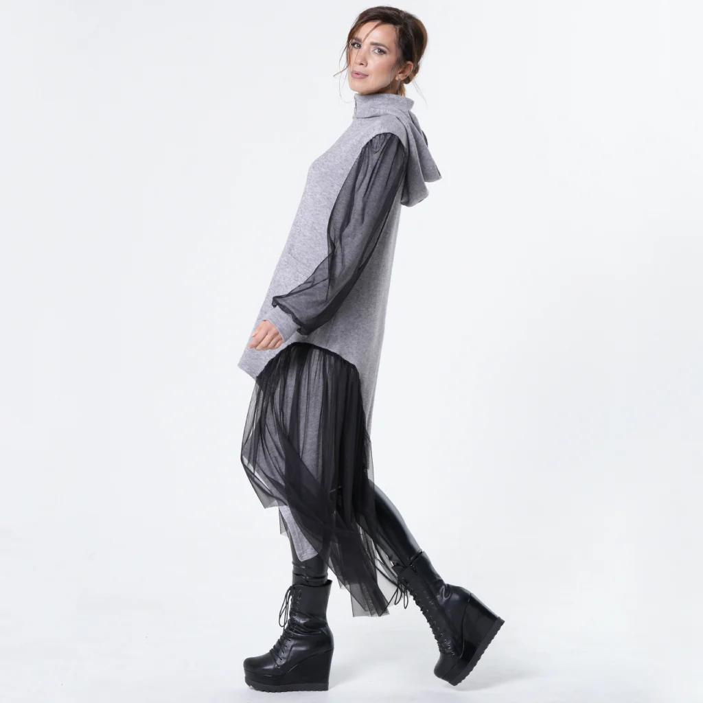 Avant-Garde Tulle Sleeves Cardigan - Image 4