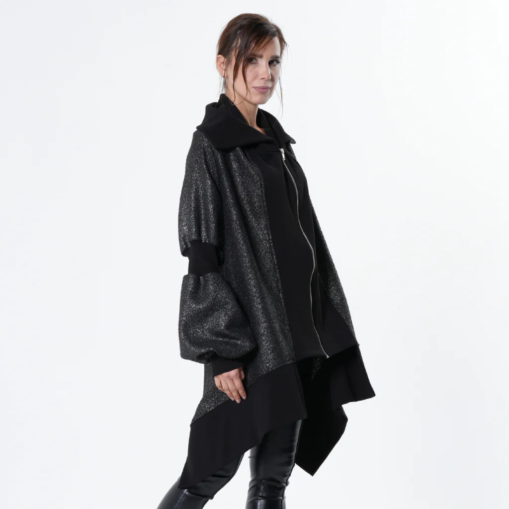 Extravagant Asymmetrical Metallic Cardigan - Image 6