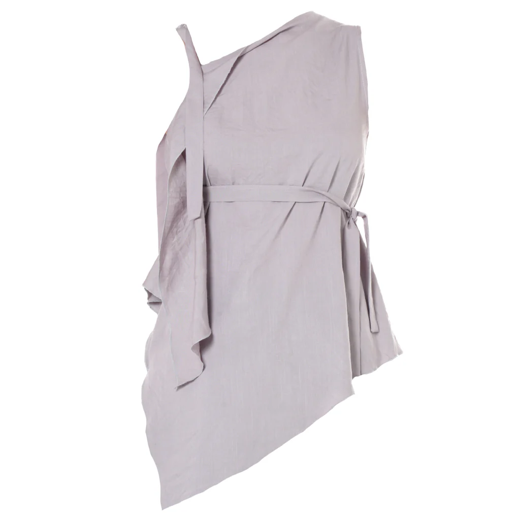 Lilac Sleeveless Asymmetric Top with Waist Tie