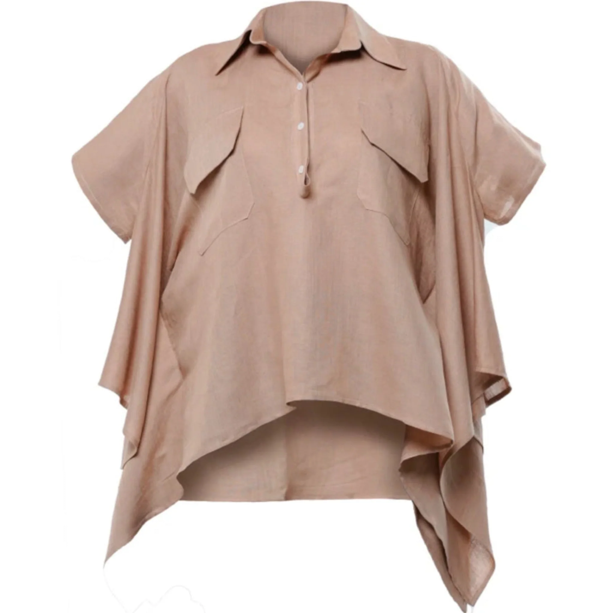 Loose Linen Shirt | Beige