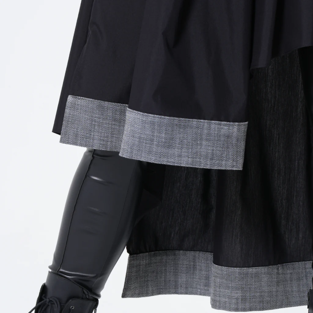 Two-Toned Asymmetrical Denim Tunic Dress - Image 7