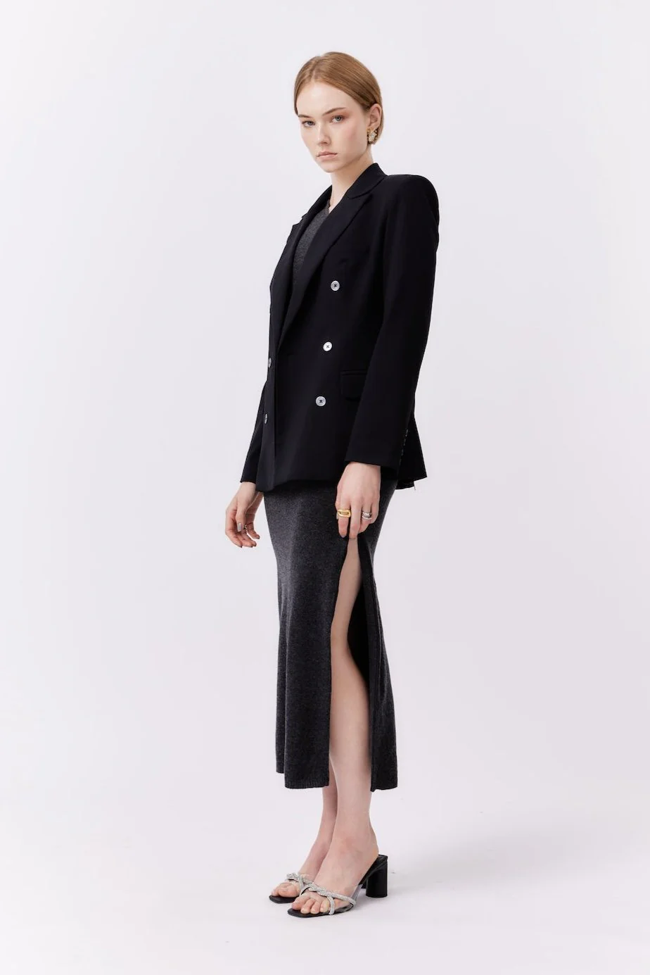 Asymmetric Dress | Gray - Image 3