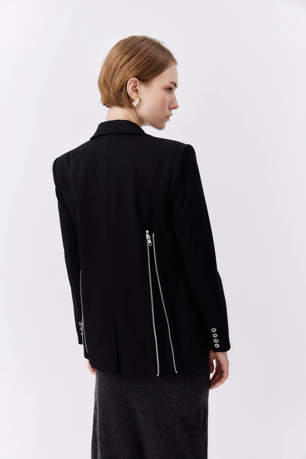 Doubled-Breasted Blazer | Black - Image 5