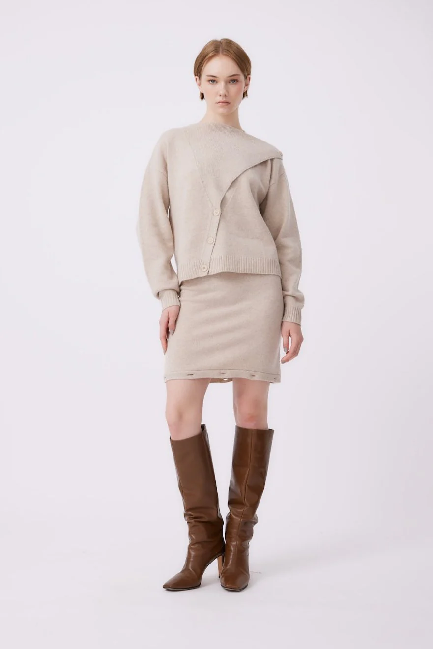 Knit Cardigan | Beige - Image 4
