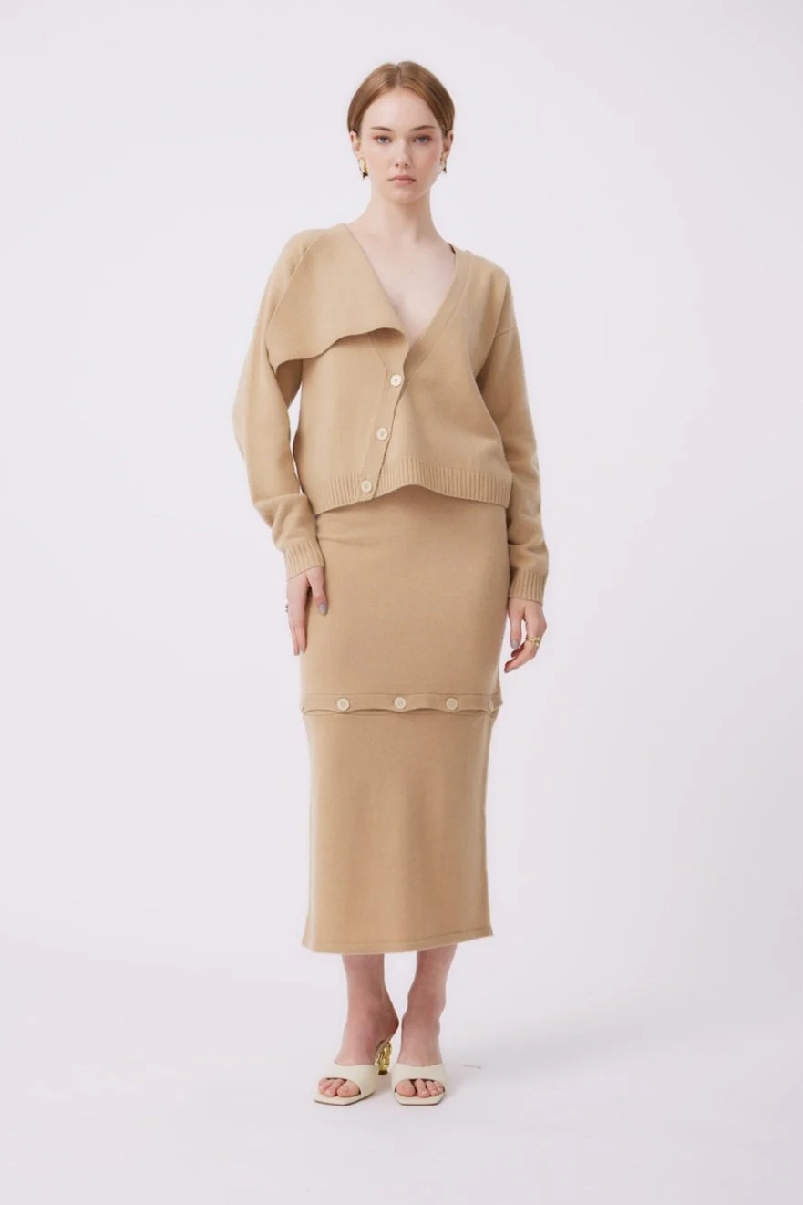 Knit Cardigan | Camel - Image 2