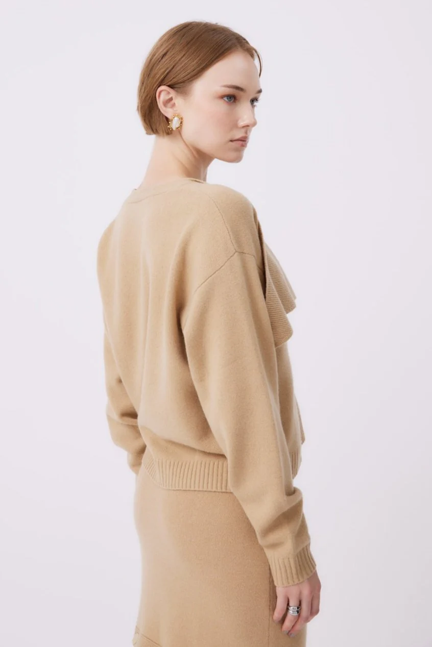 Knit Cardigan | Camel - Image 4