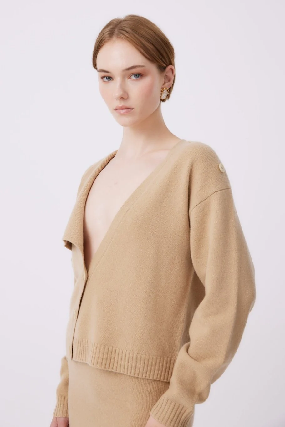 Knit Cardigan | Camel - Image 5