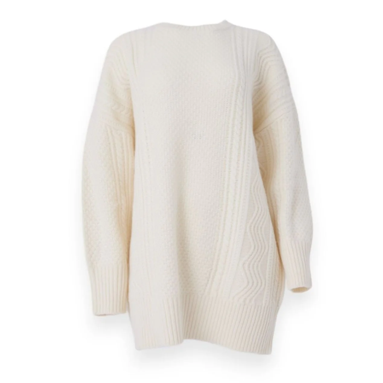 Long Sleeve Knit Dress | White