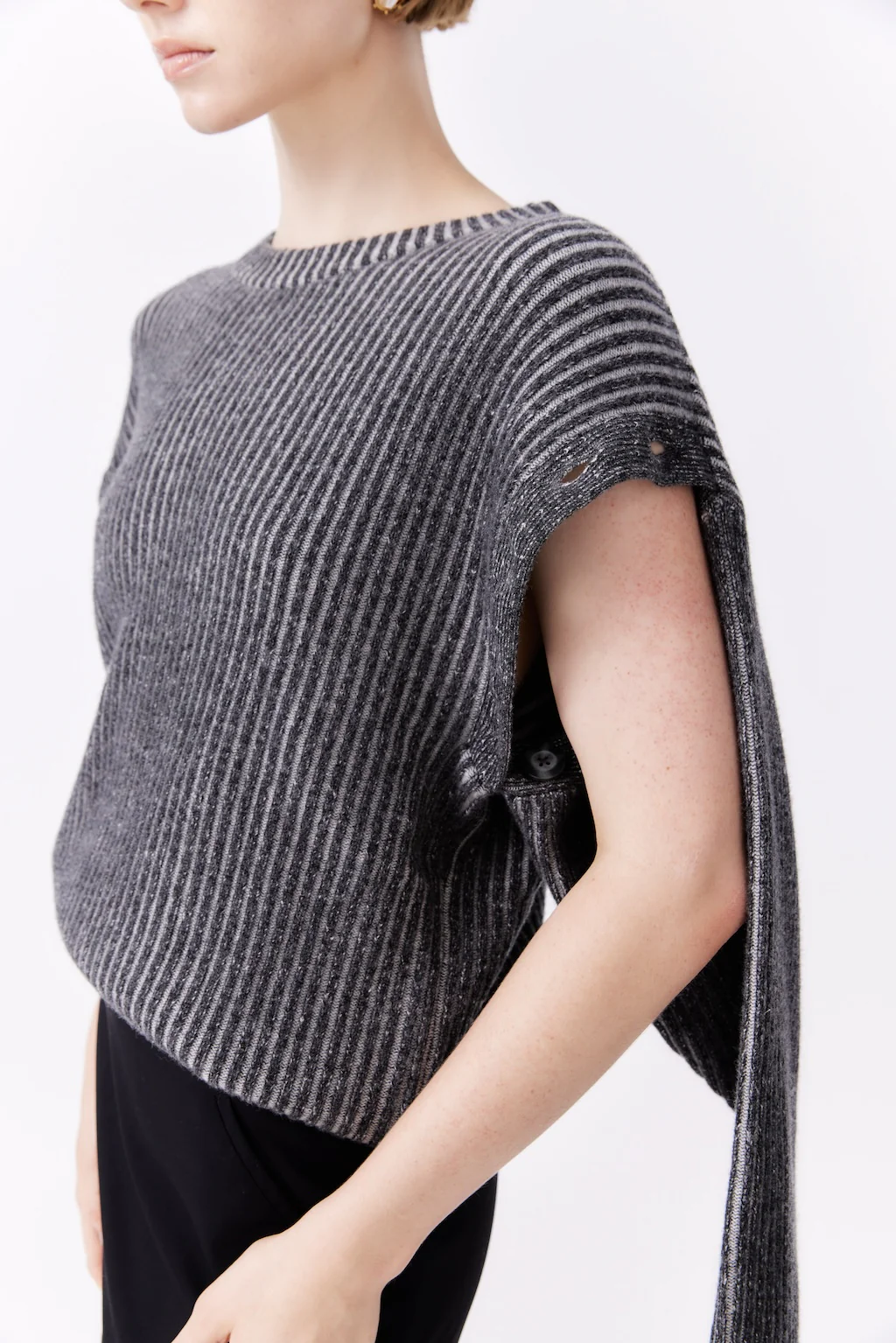 Knit Top | Charcoal - Image 4