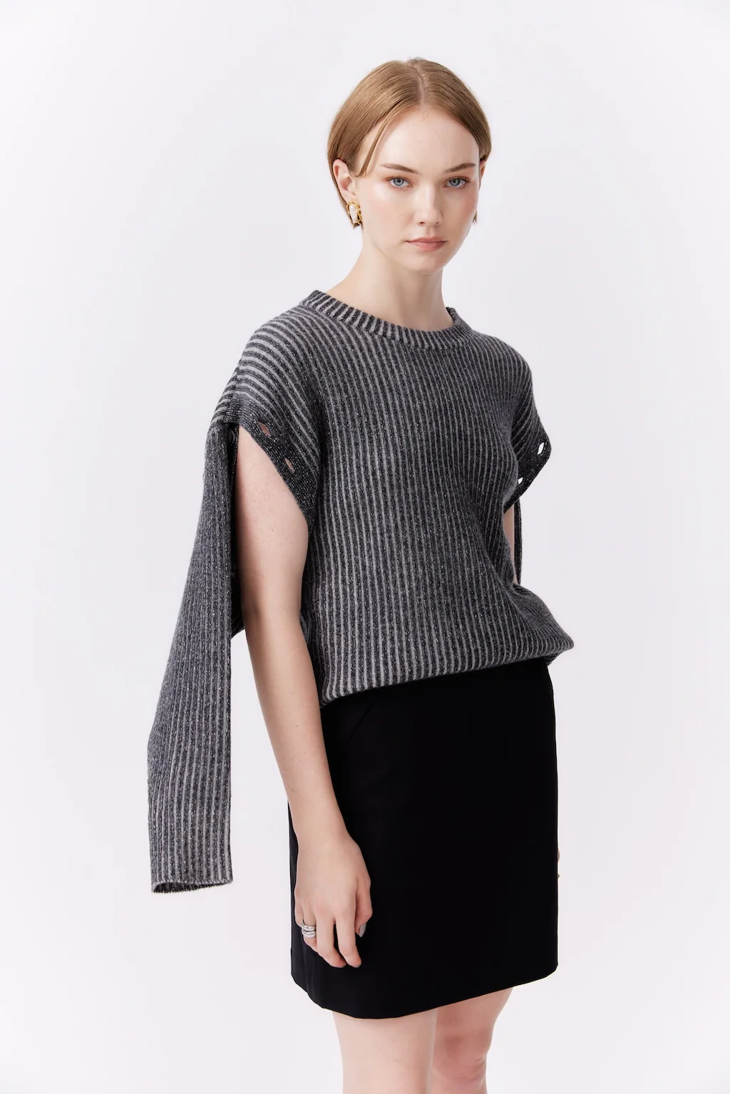 Knit Top | Charcoal - Image 5