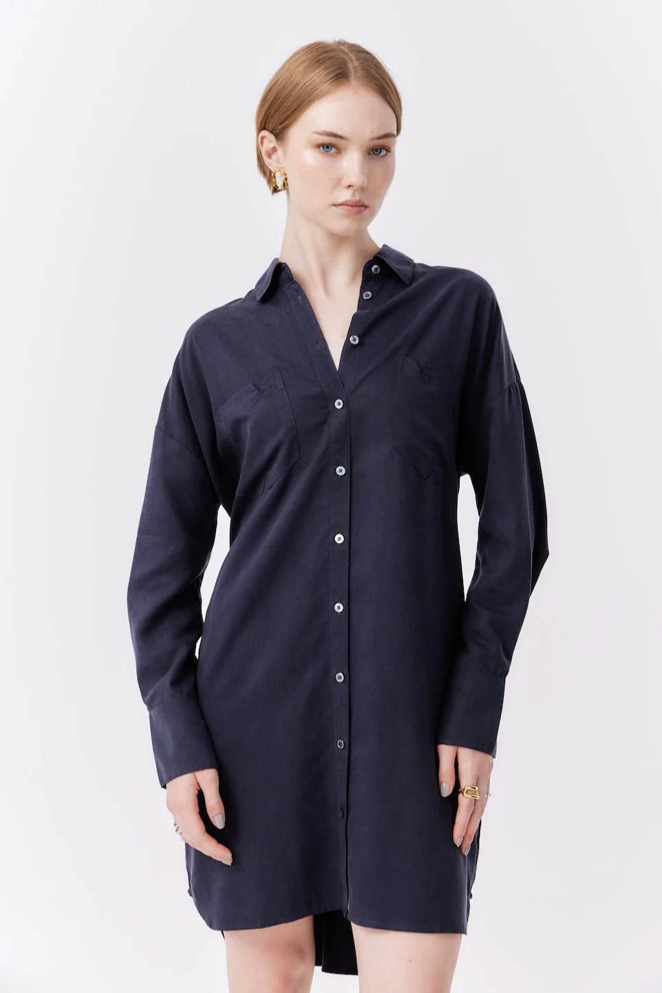 Shirt Dress | Navy - Image 2