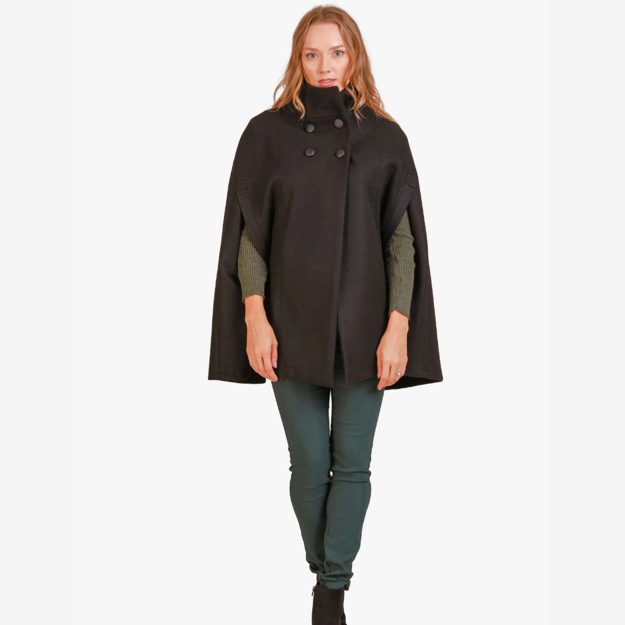 Alyssum Black Cape Coat - Image 2