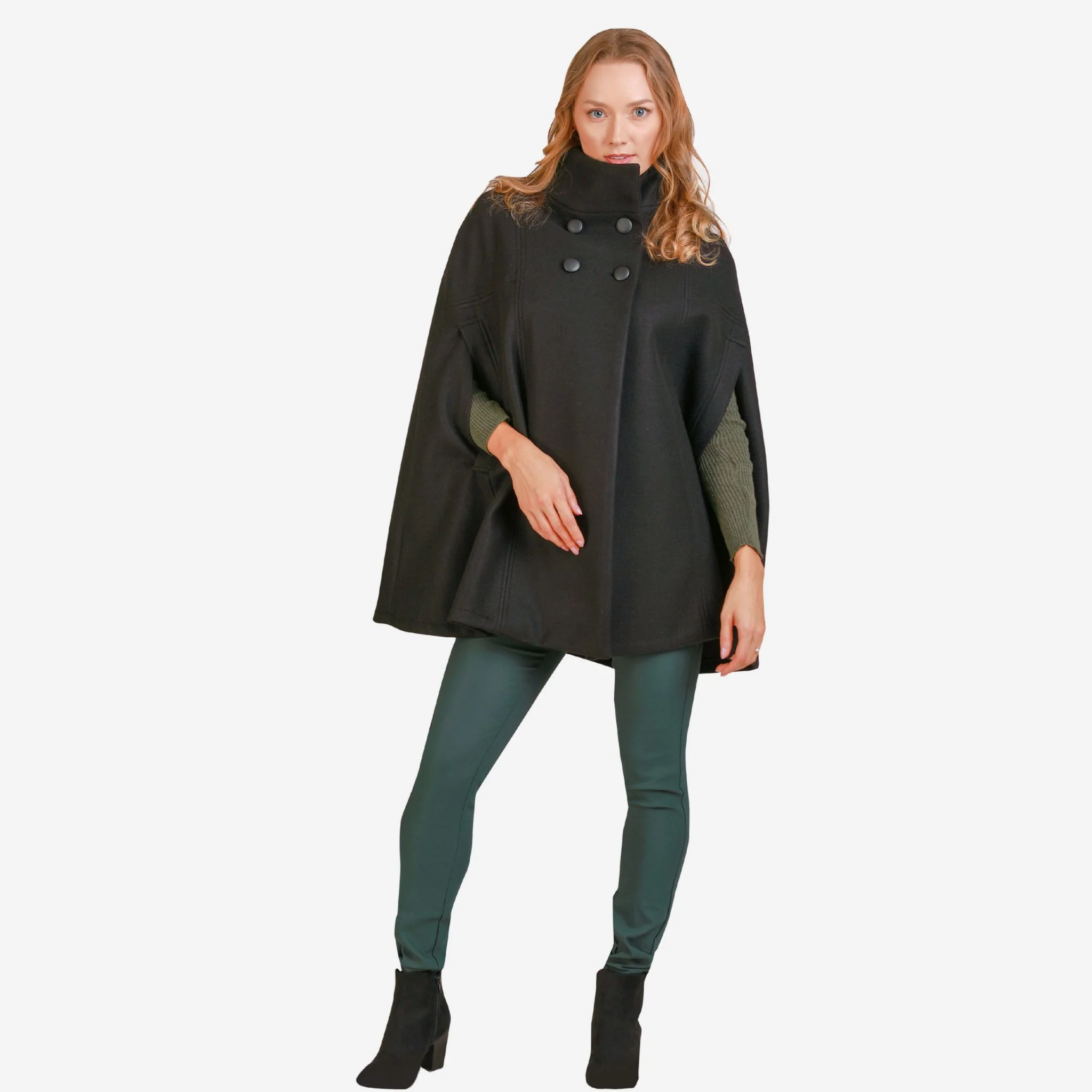 Alyssum Black Cape Coat - Image 3