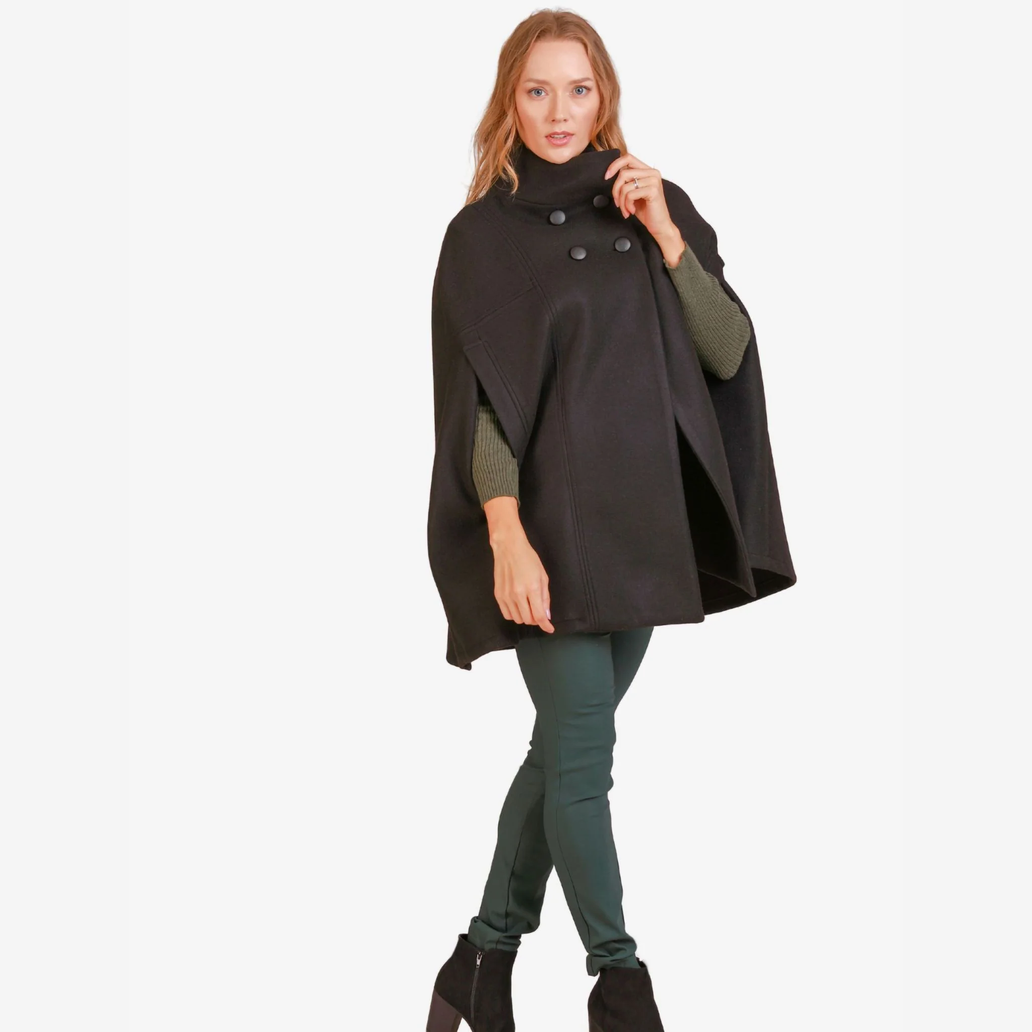 Alyssum Black Cape Coat - Image 5