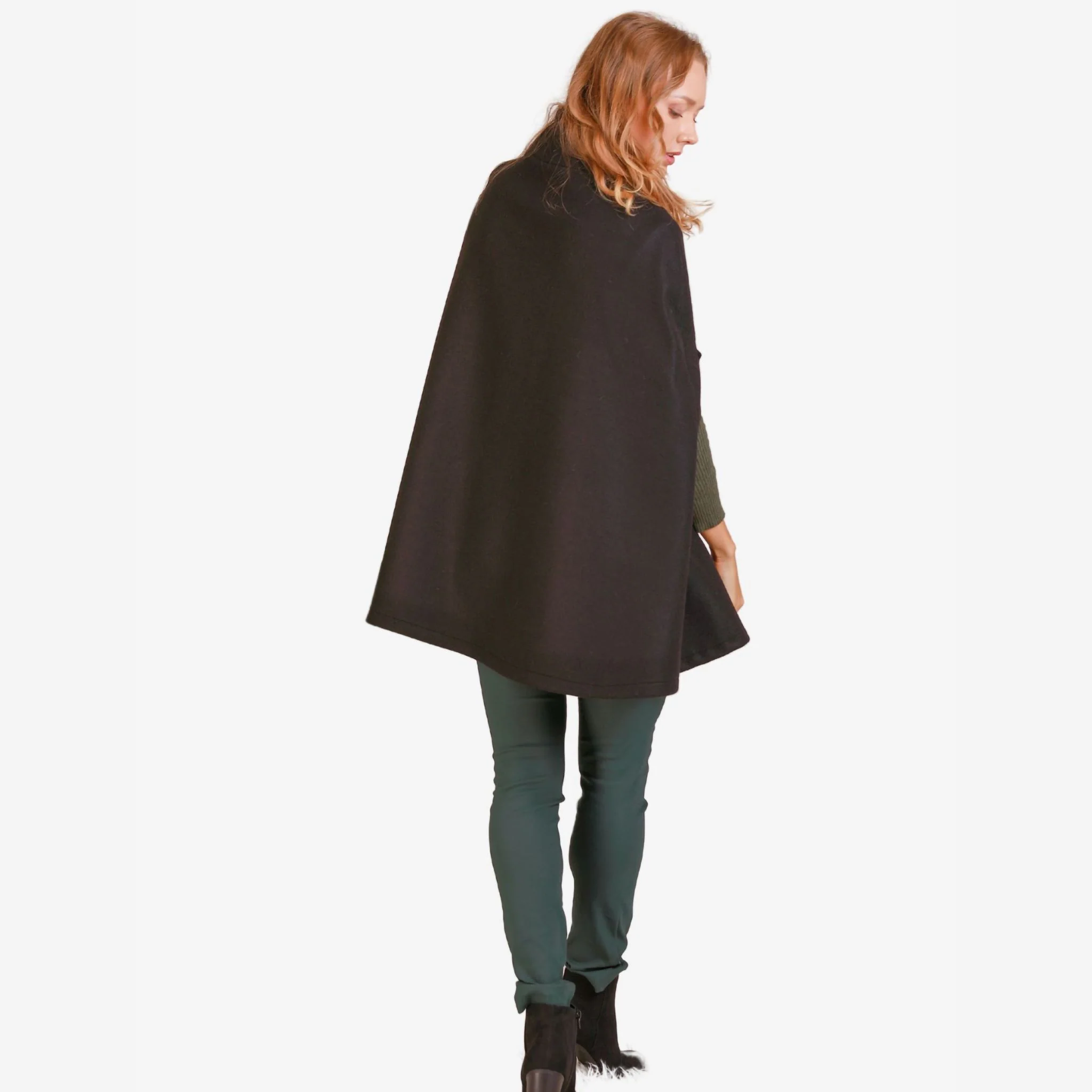 Alyssum Black Cape Coat - Image 6