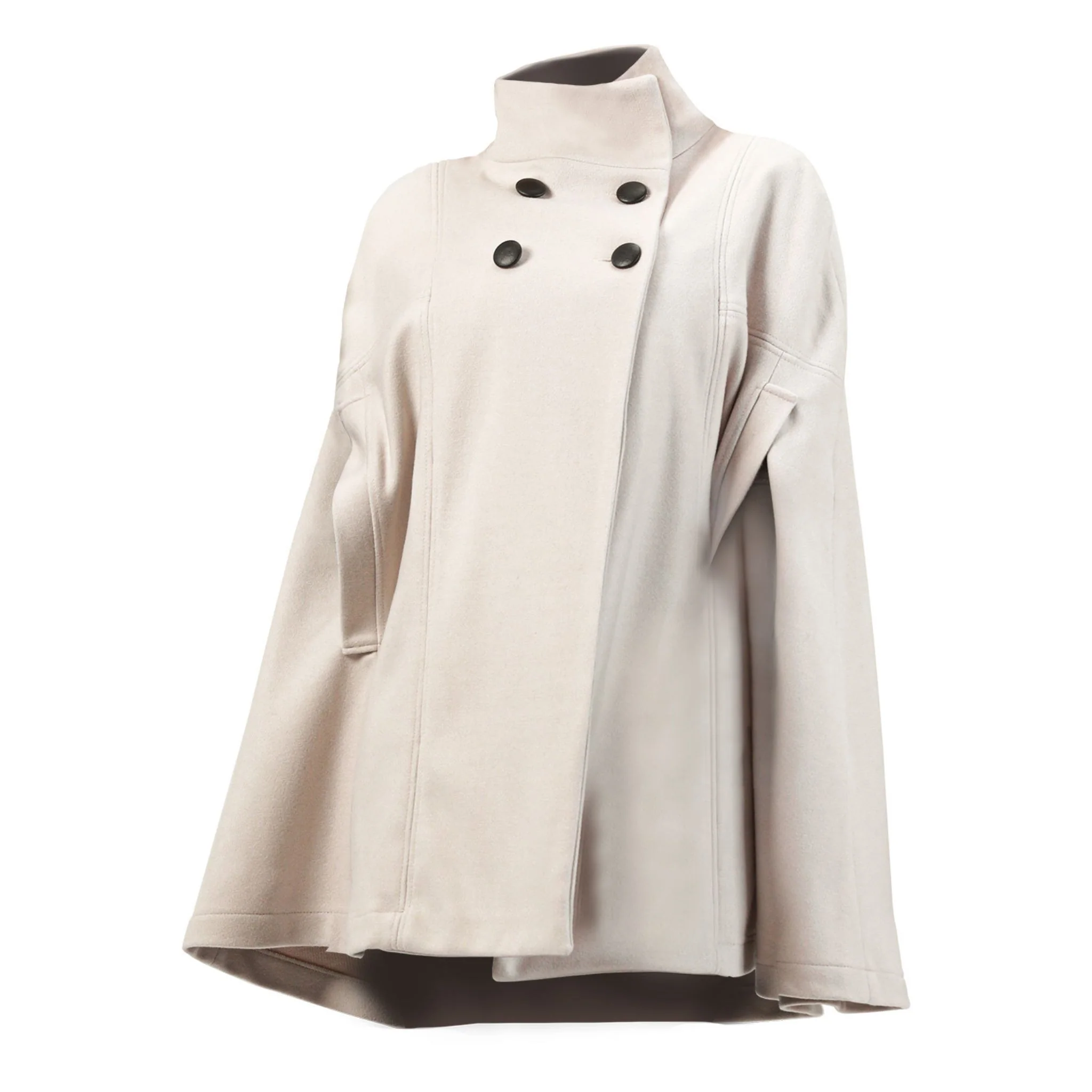 Alyssum Off-white Cape Coat - Image 7
