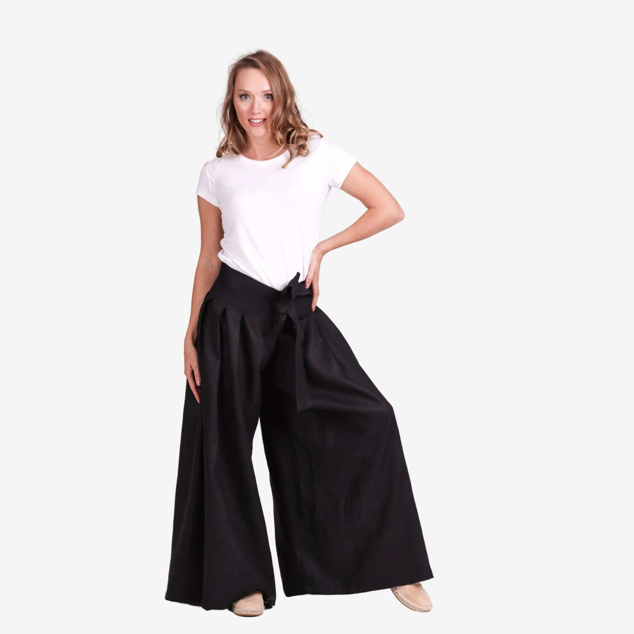 Freesia Black Linen Pants - Image 2