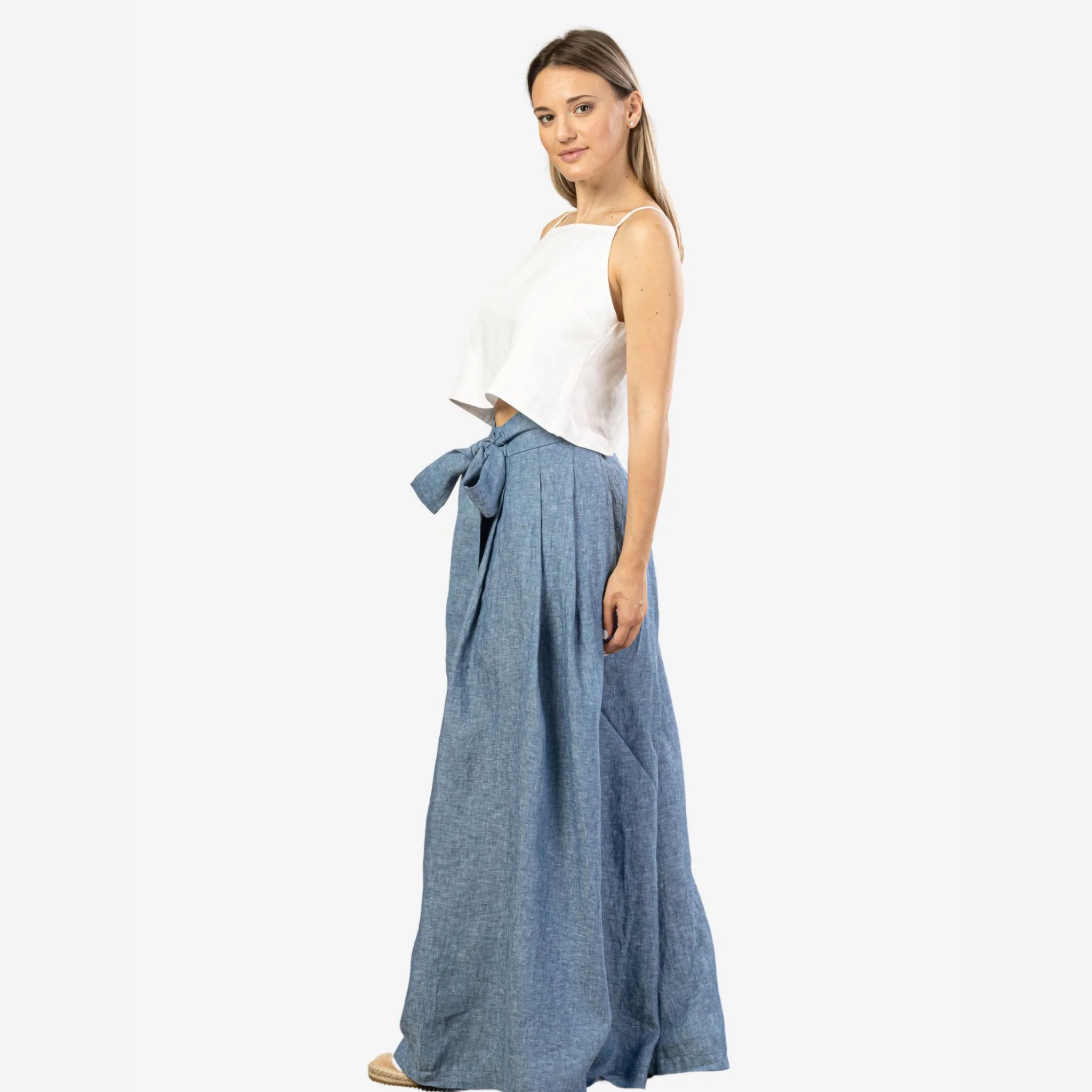 Freesia Blue Linen Pants - Image 4