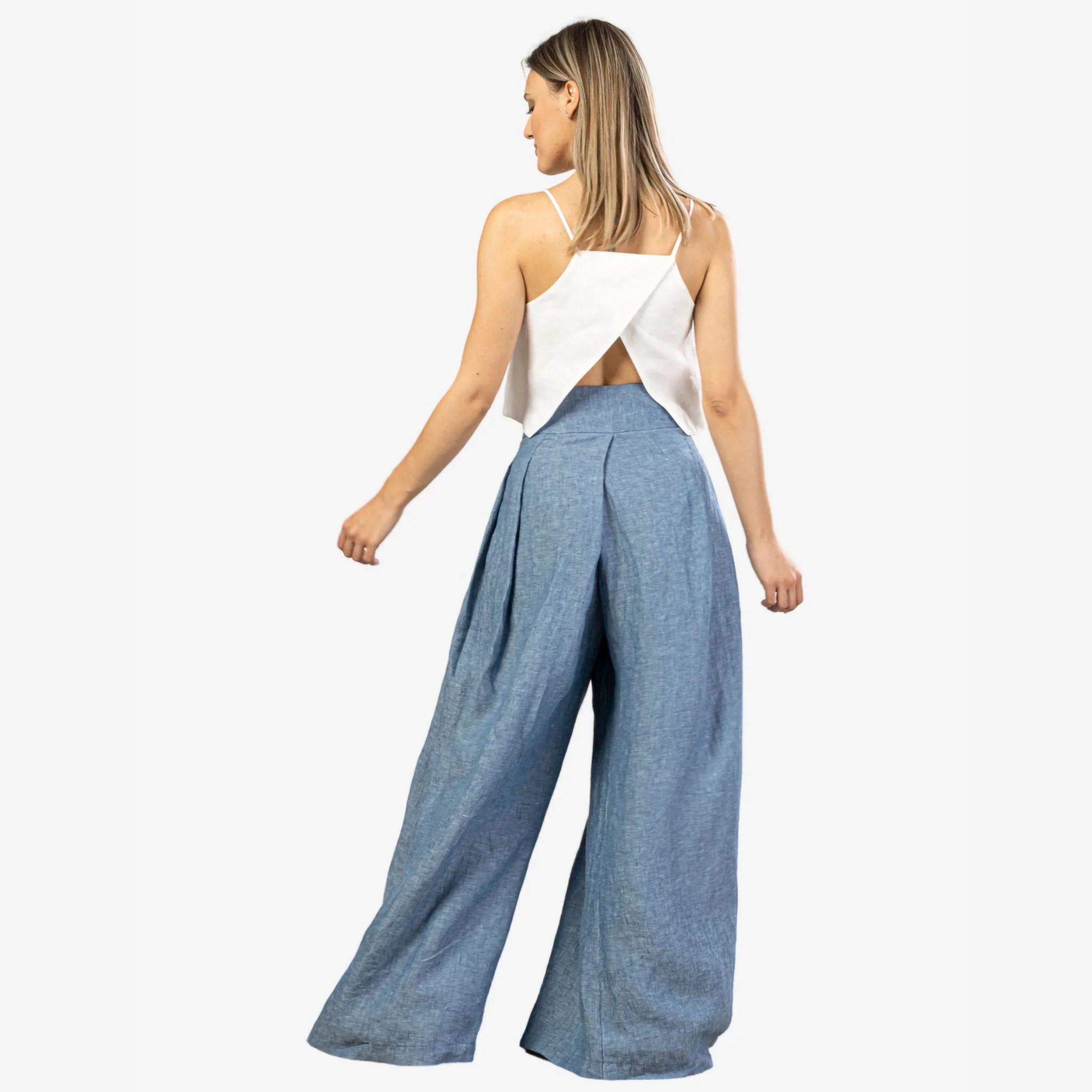 Freesia Blue Linen Pants - Image 6