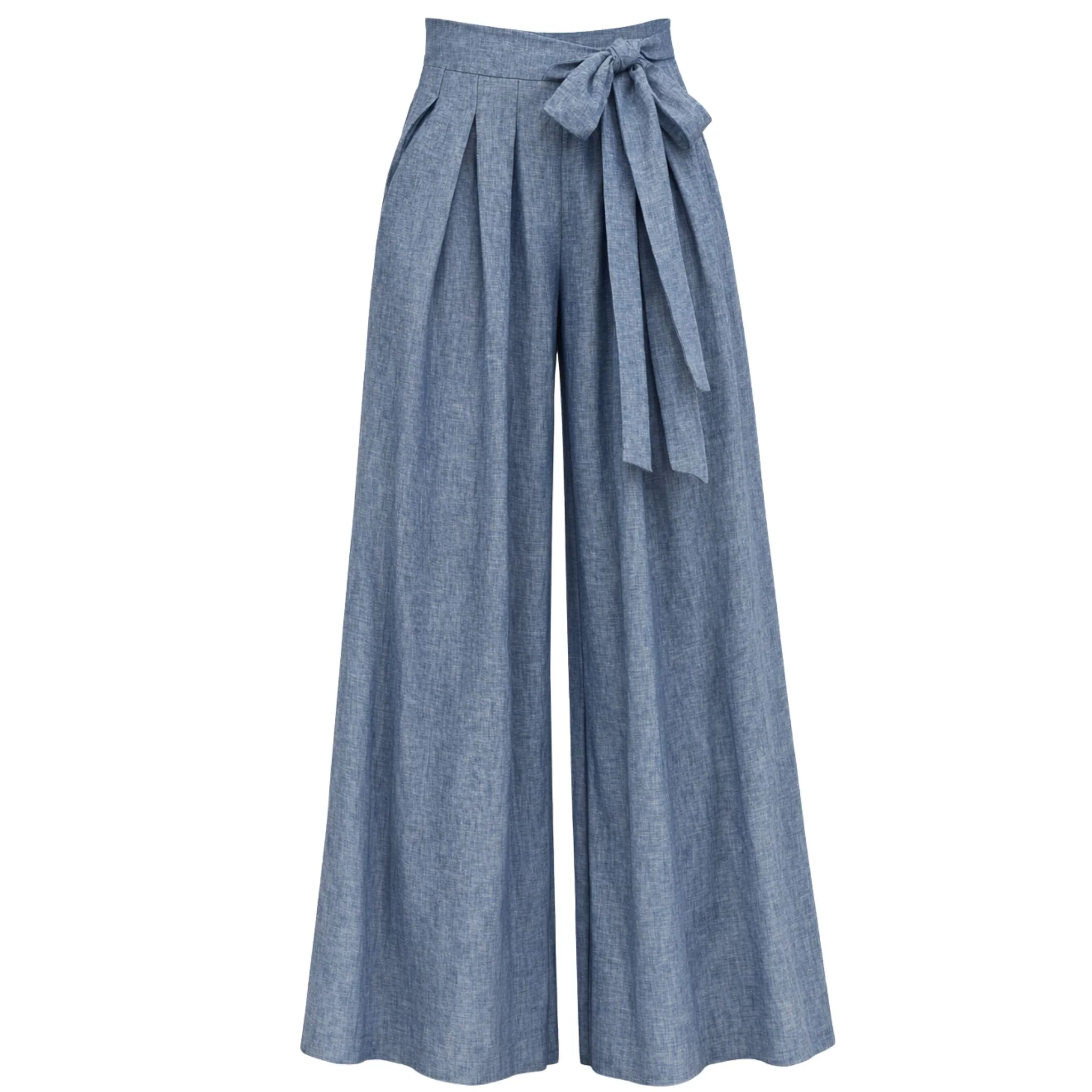 Freesia Blue Linen Pants - Image 7