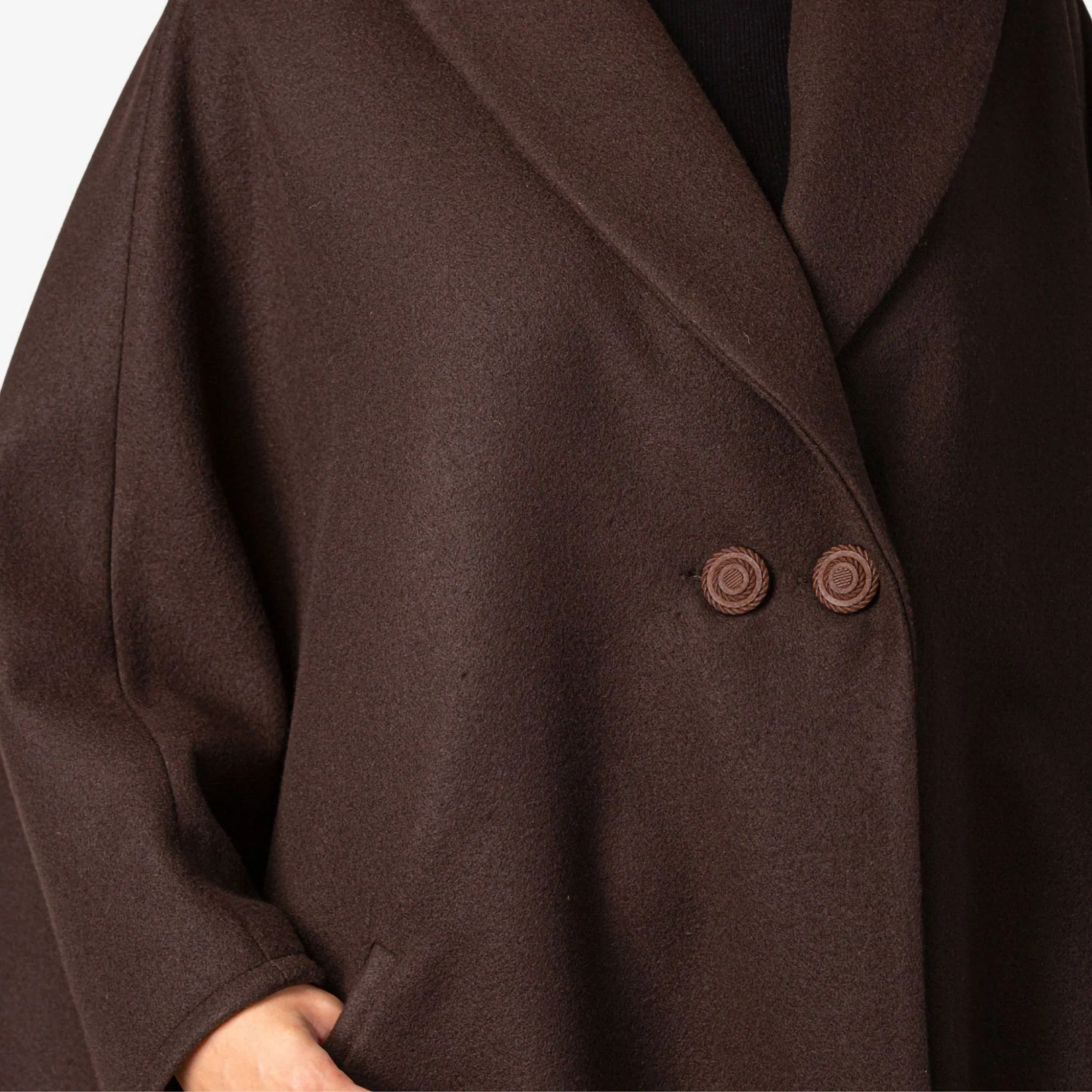 Jasmine Brown Oversized Cape Coat - Image 6