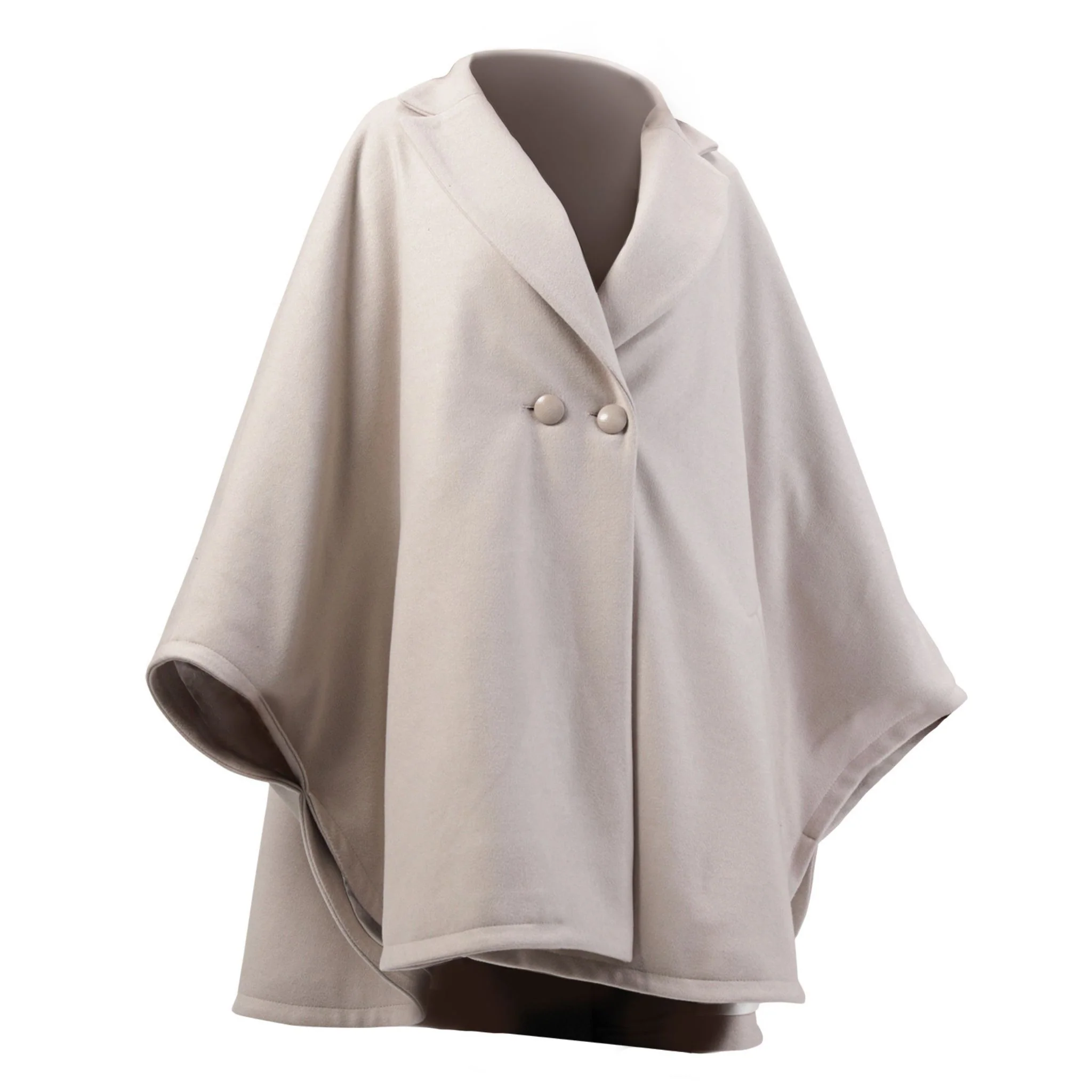 Jasmine Off-White Oversized Cape Coat - Image 7