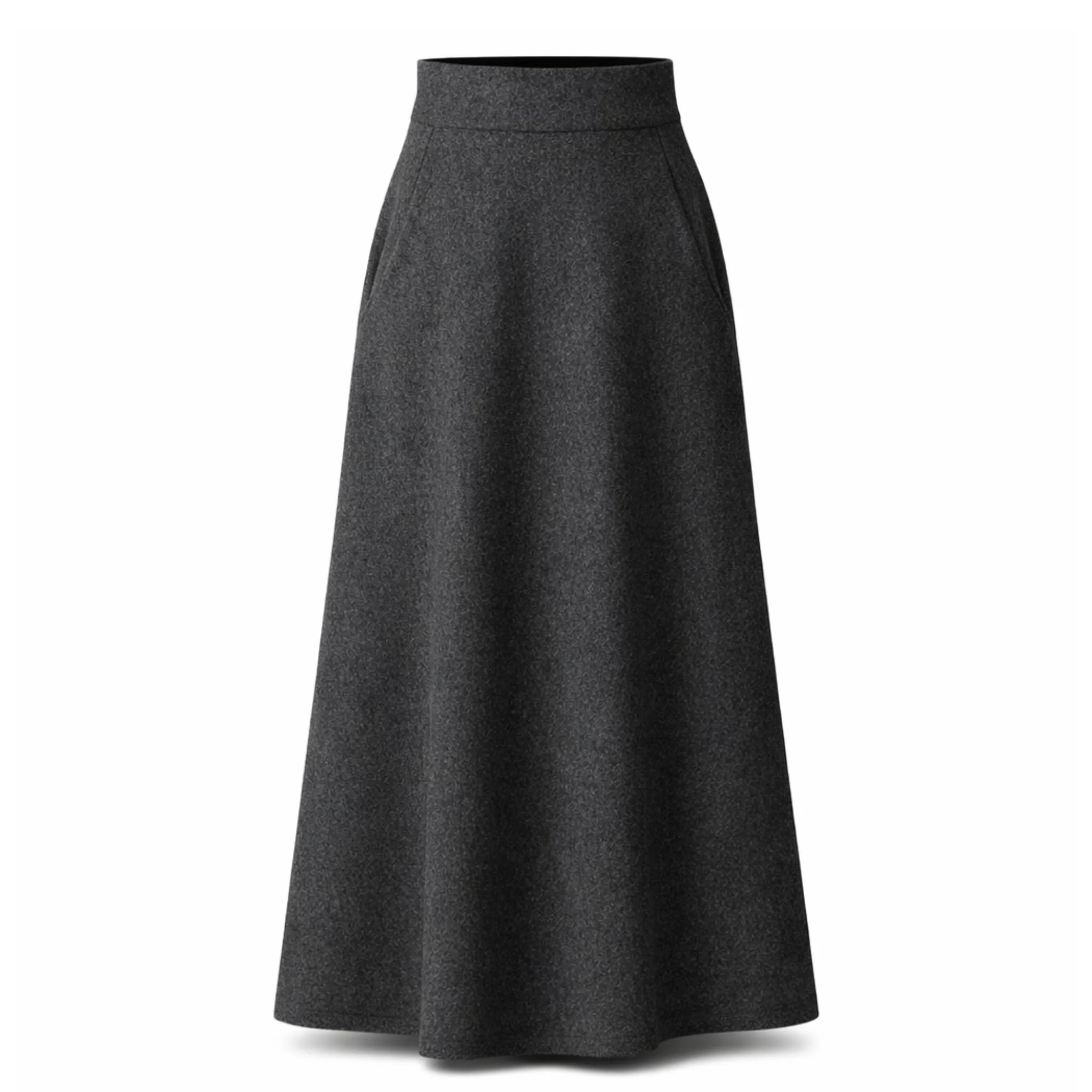 Magnolia Dark Gray High Waist Wool Skirt