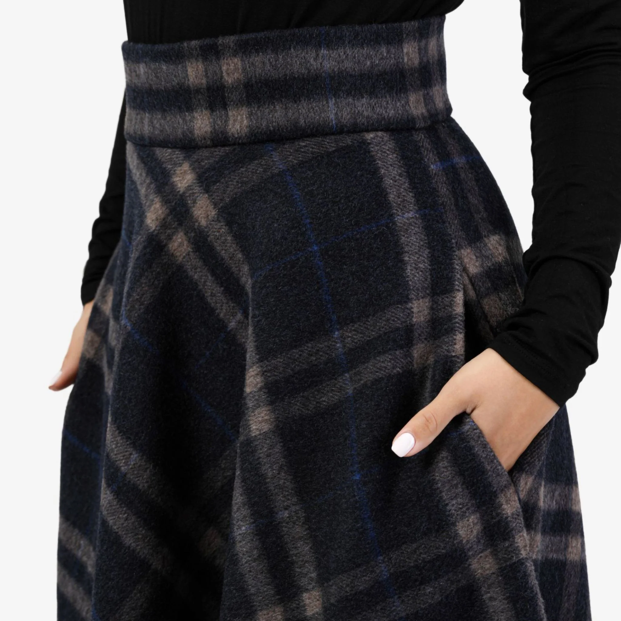 Magnolia Plaid High Waist Wool Skirt - Image 6