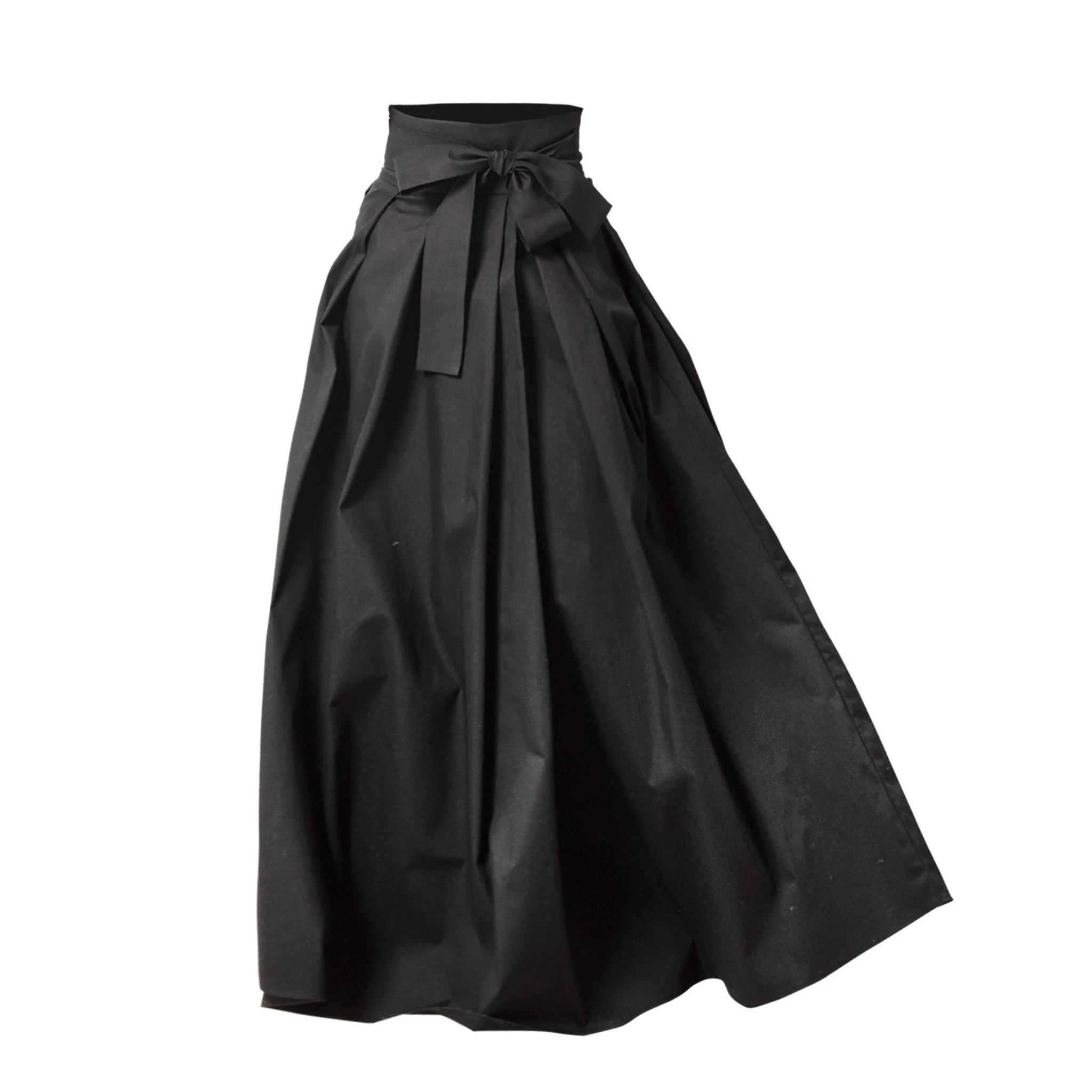 Peony Black High Waist Cotton Skirt - Image 6