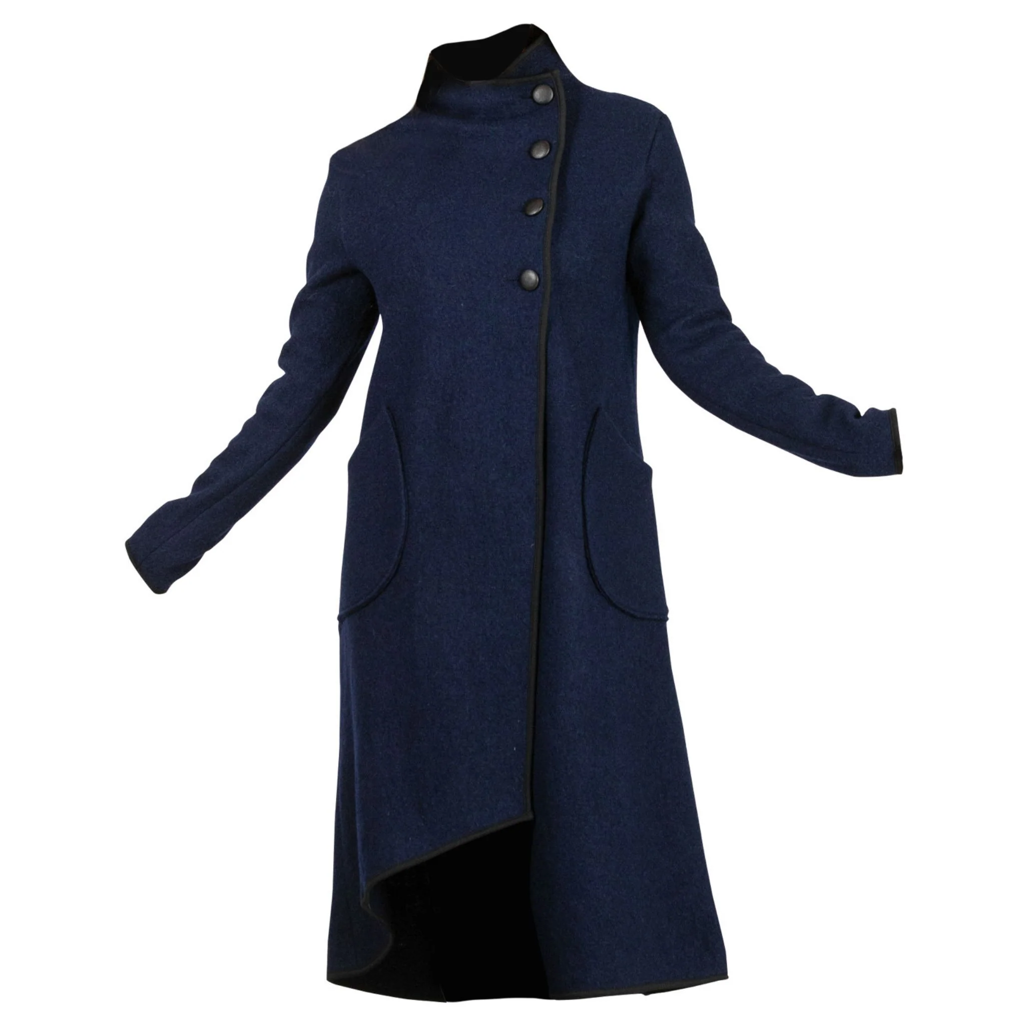 Zinnia Dark Blue Boiled Wool Cardigan - Image 7