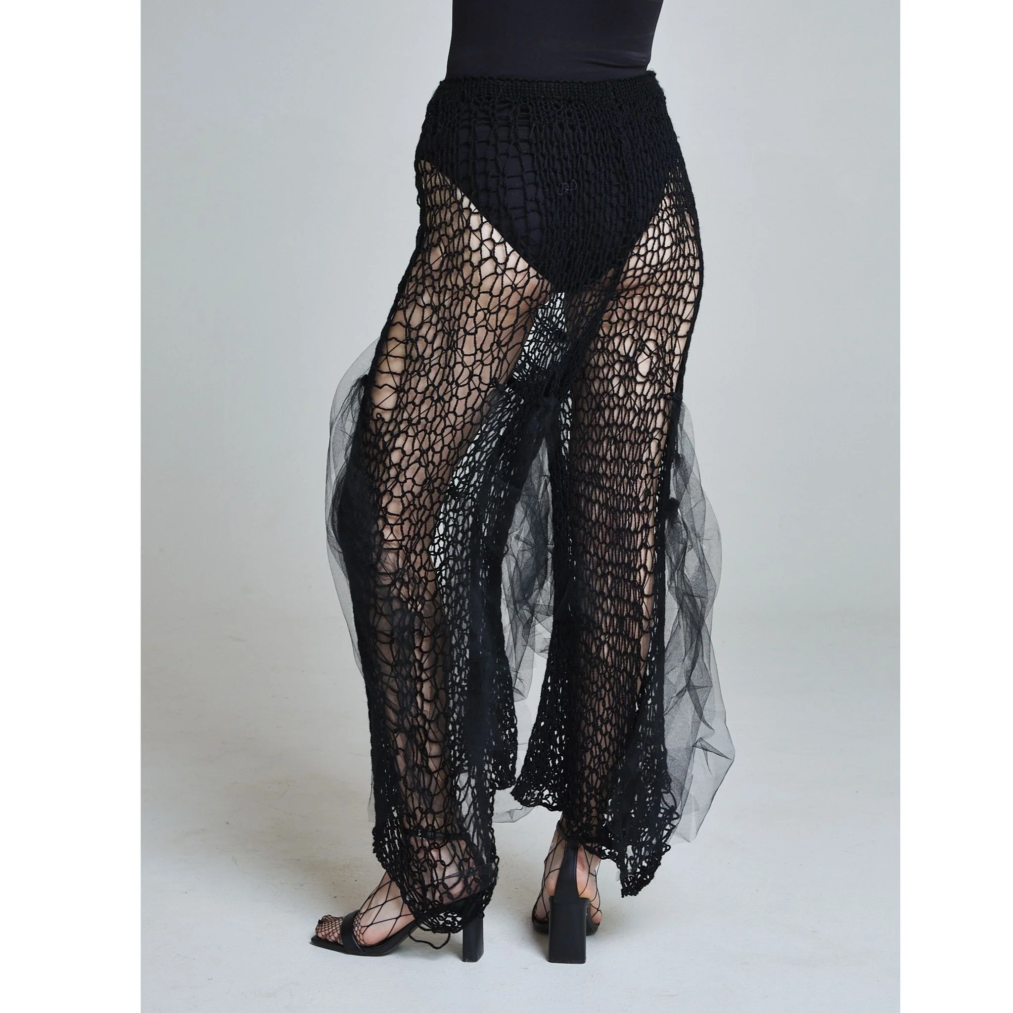 Abyss Net Trousers in Black - Image 4
