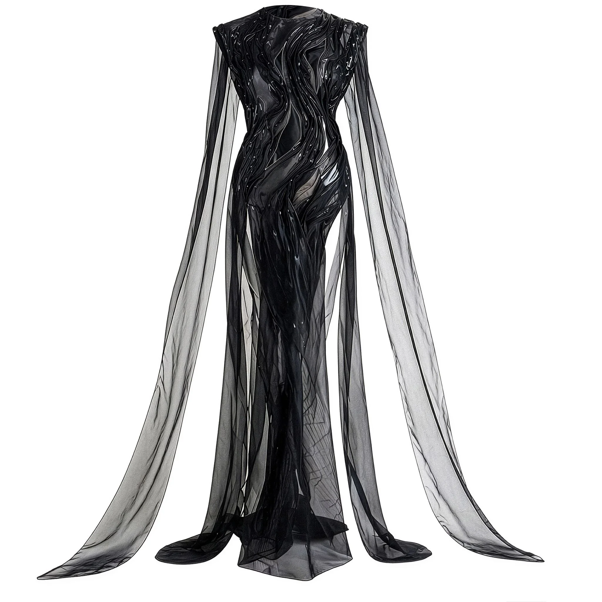 Black Abyss Veil Gown - Image 6