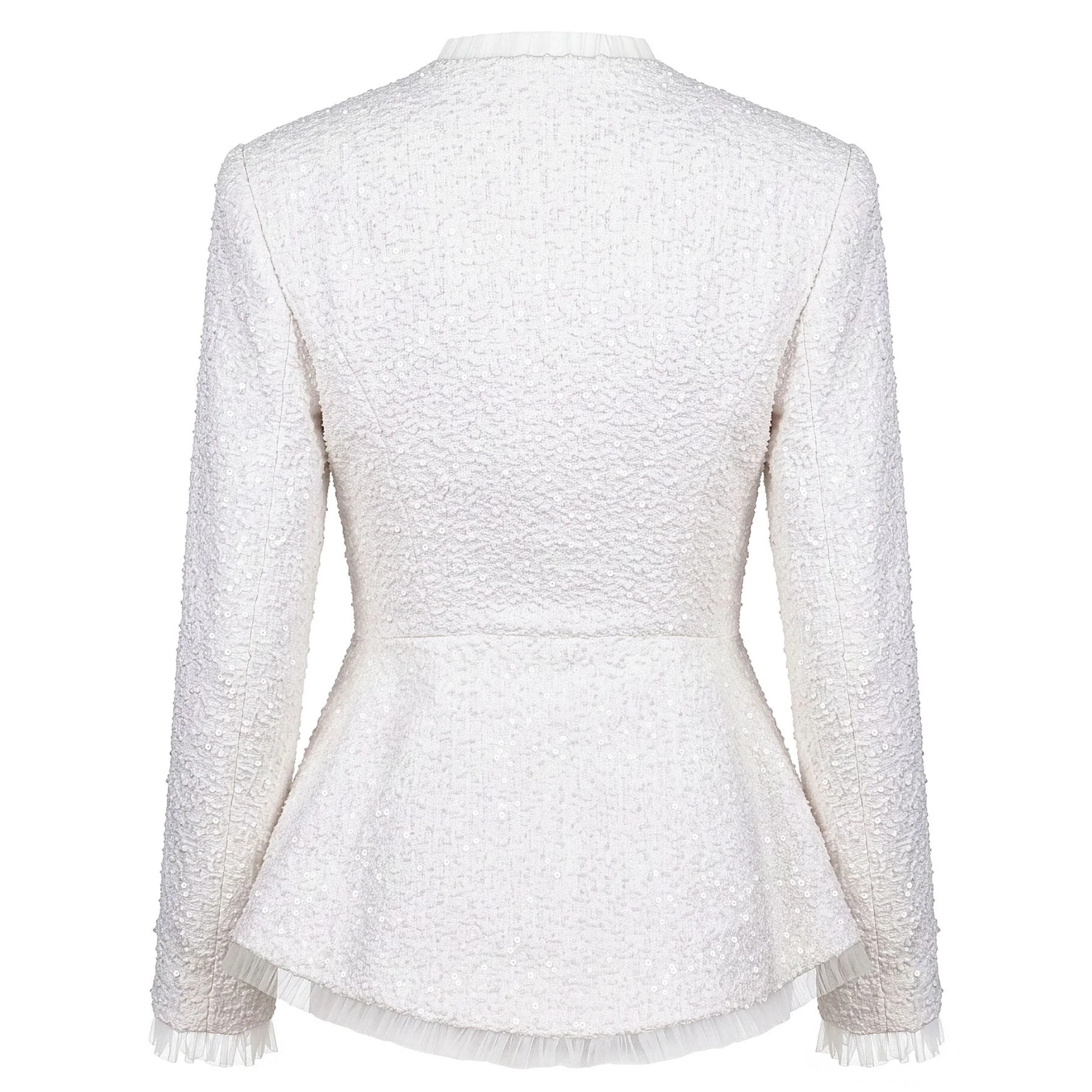 Bloomed Silence Tweed Jacket in White - Image 5