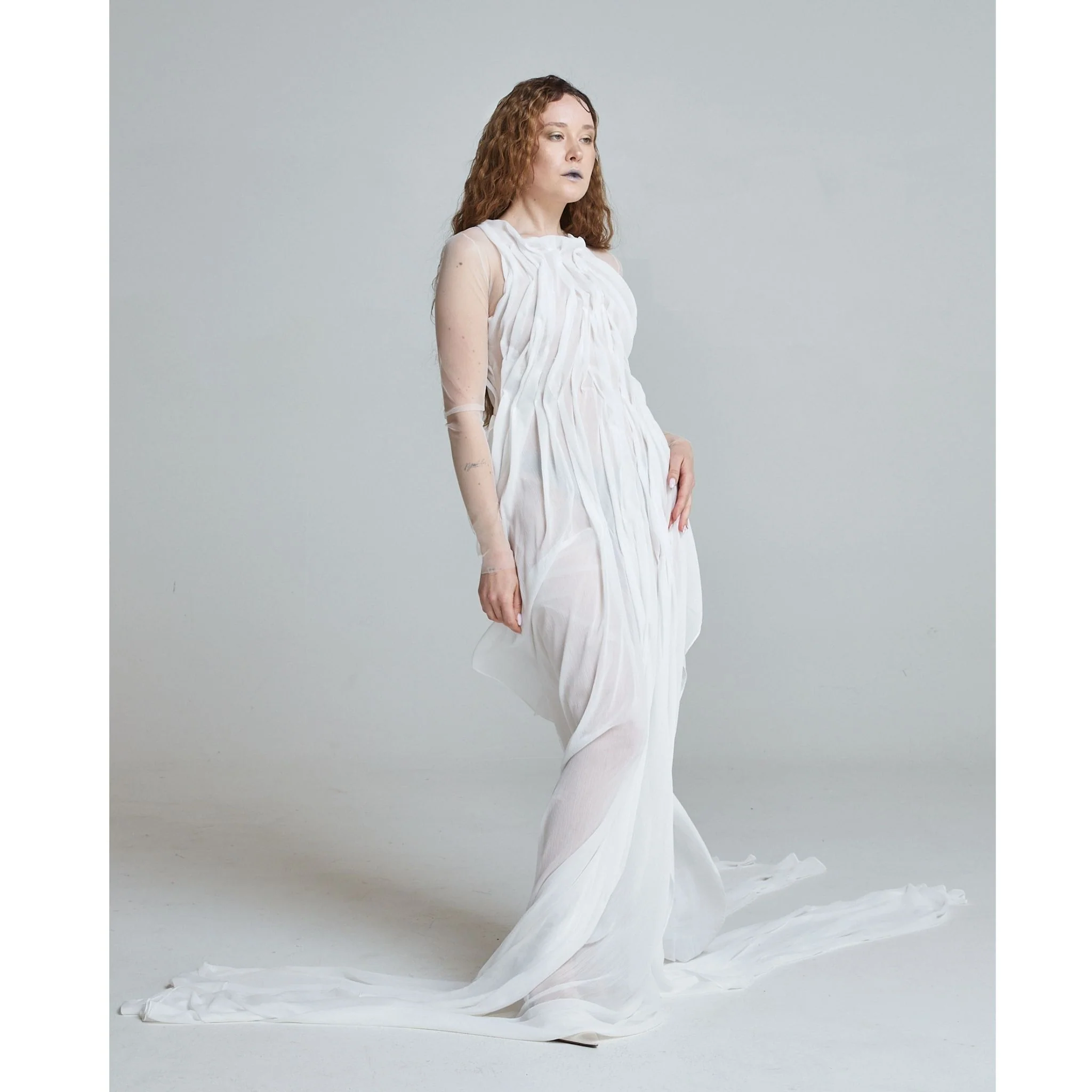 Current Flow Gown in White - Image 3