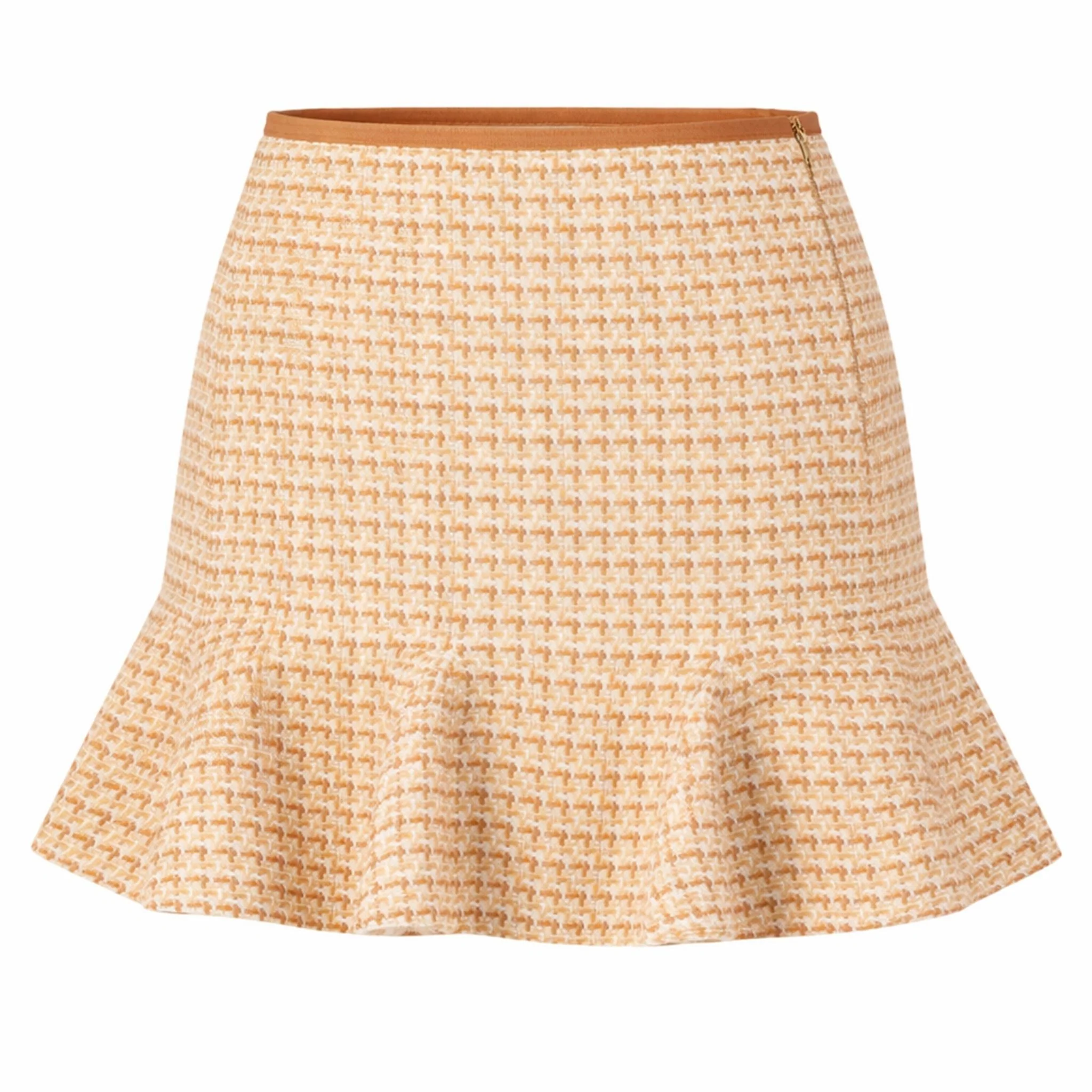 Lune Dorée Flared Mini Skirt in Beige - Image 9