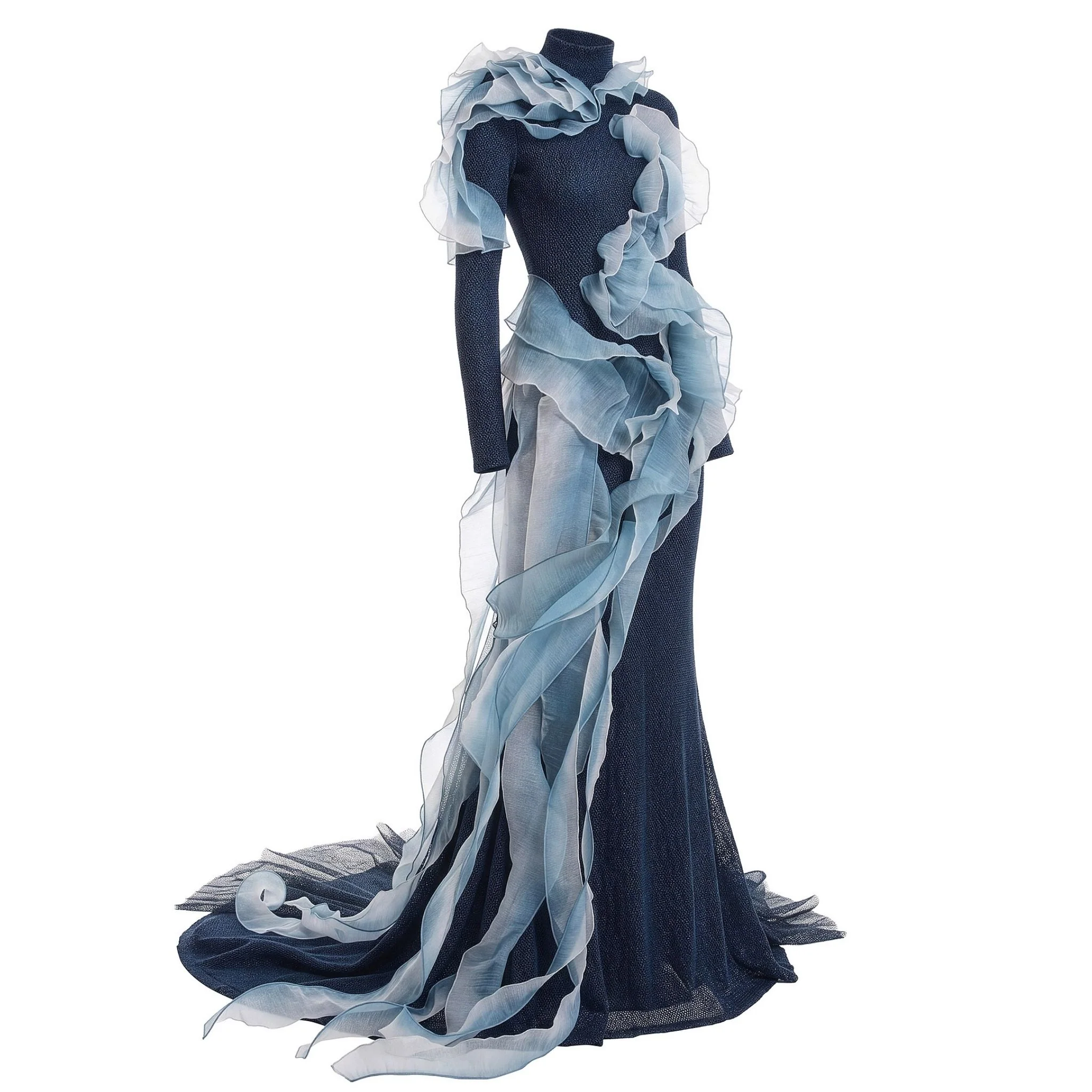 Midnight Siren 2in1 Gown in Petrol Blue - Image 4