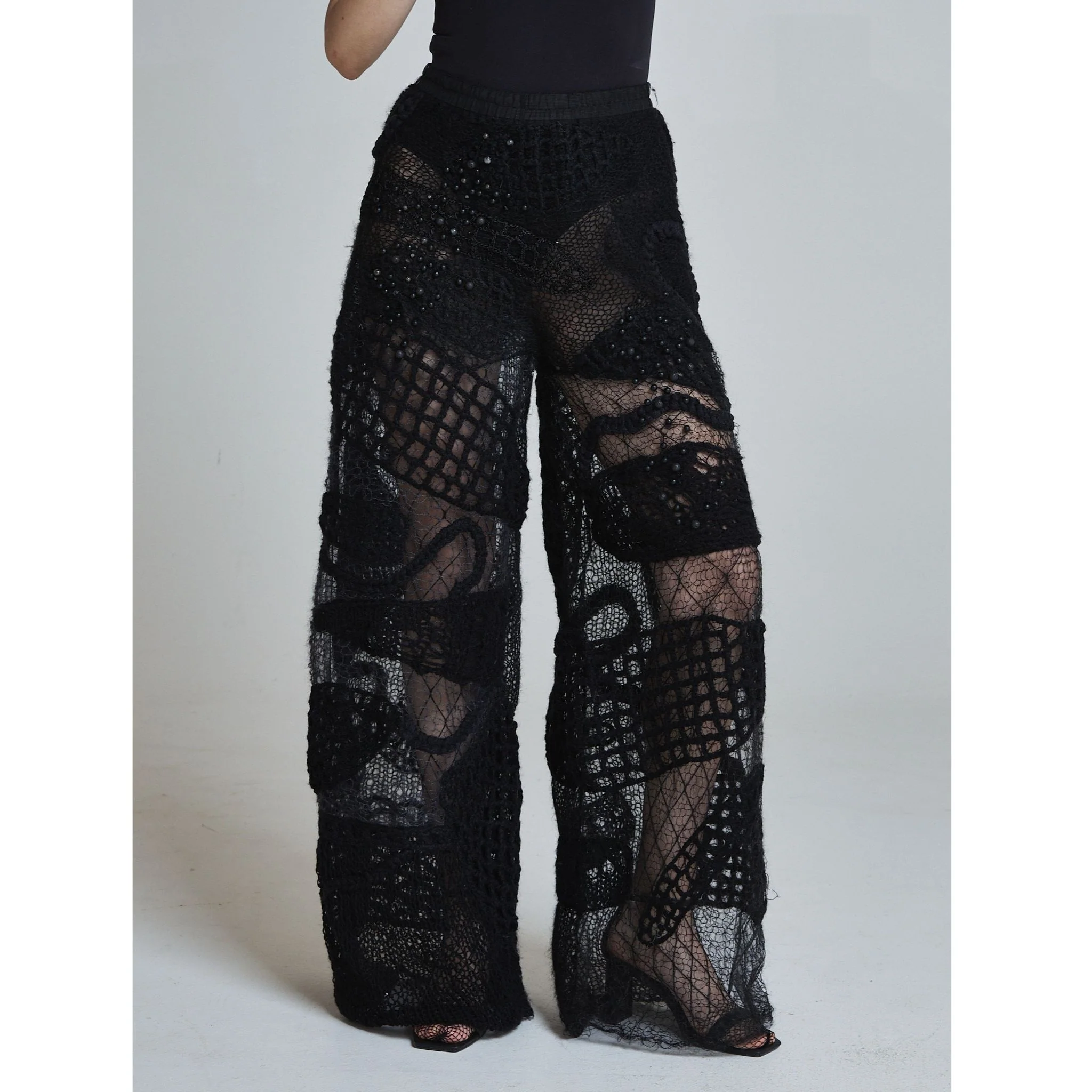 Nocturne Tide Tulle Pants in Black - Image 2