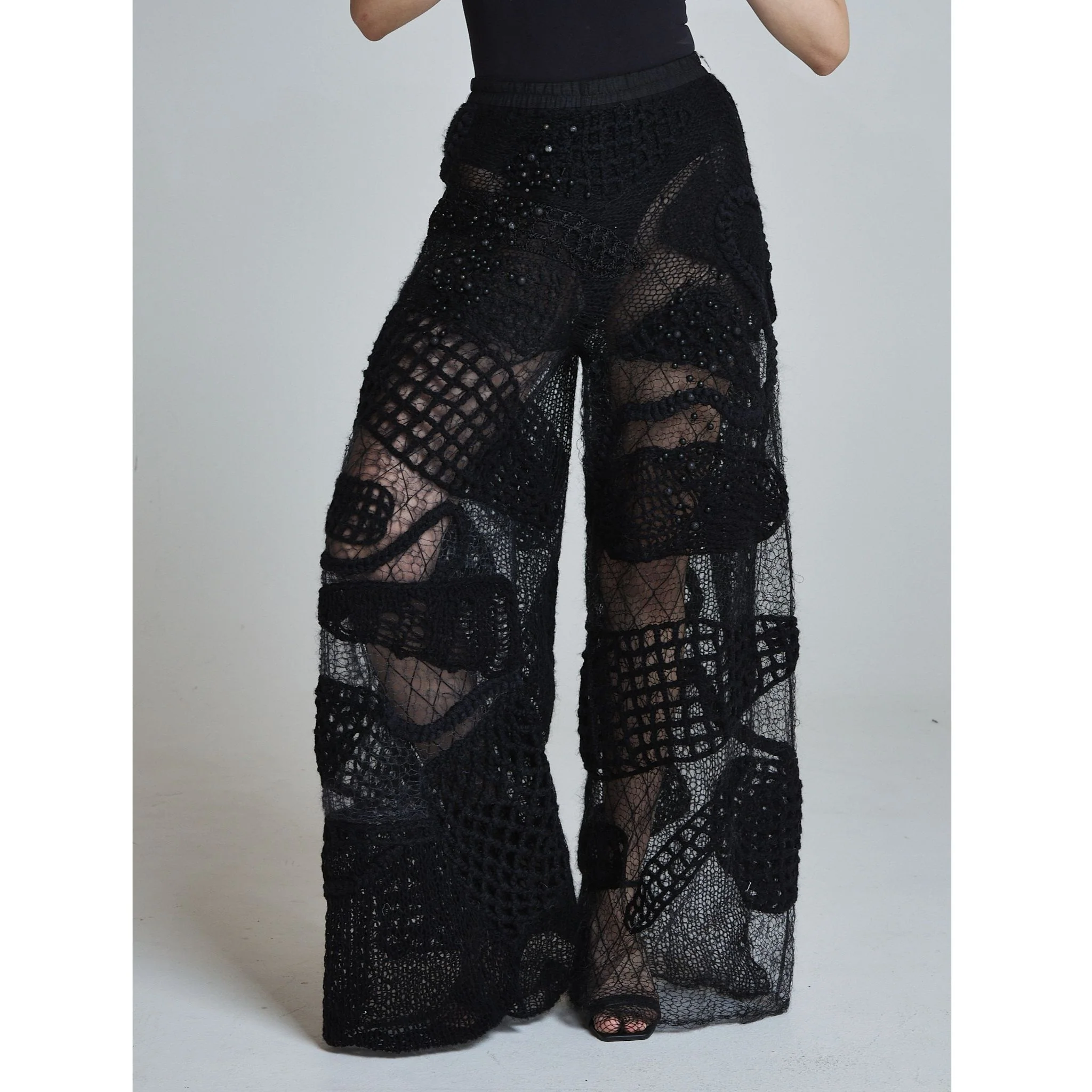 Nocturne Tide Tulle Pants in Black - Image 3