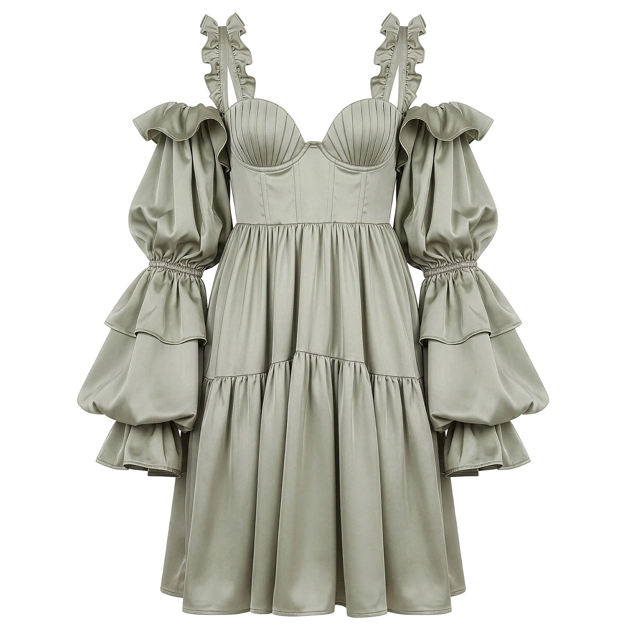 Nordic Shell 2in1 Dress in Sage Green