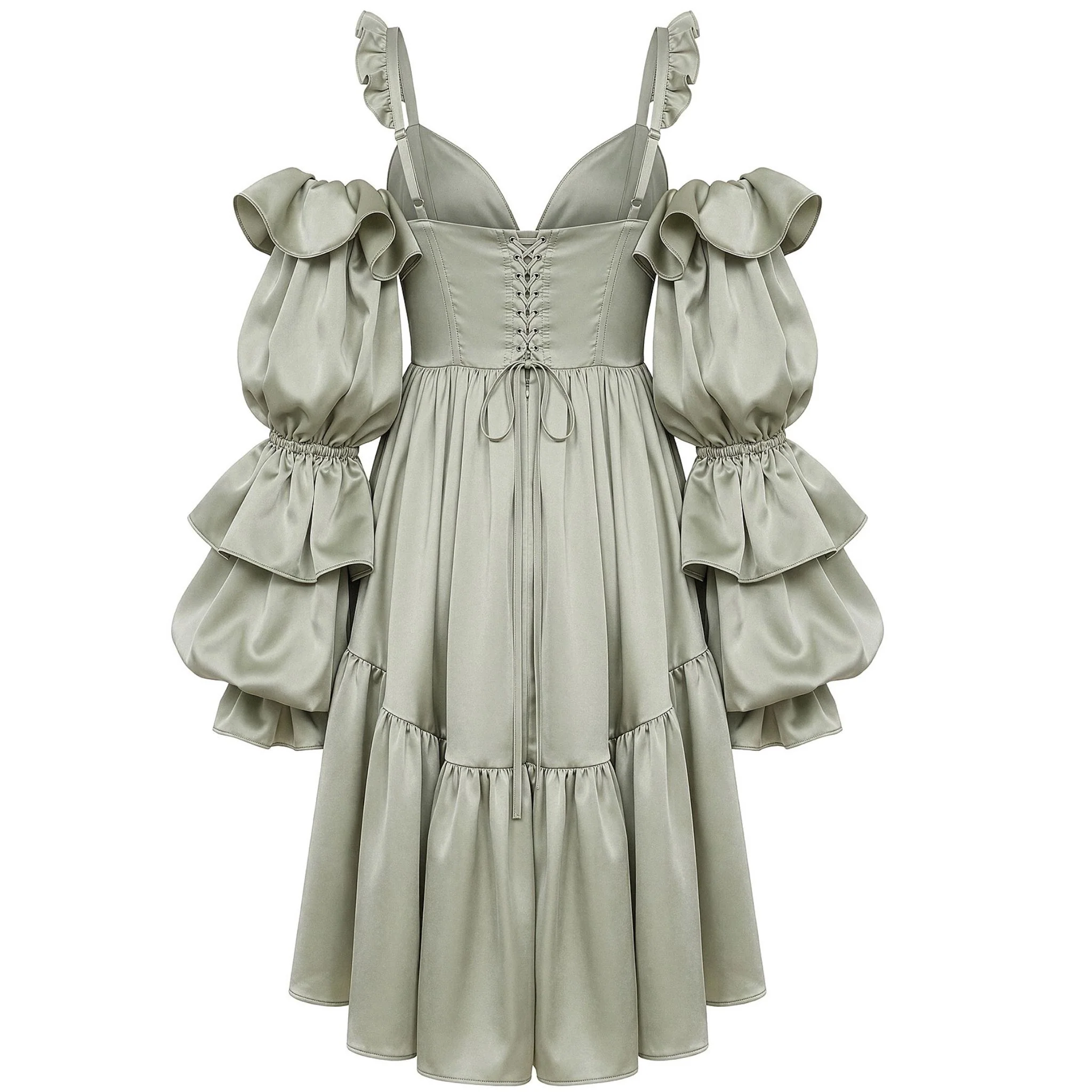 Nordic Shell 2in1 Dress in Sage Green - Image 6