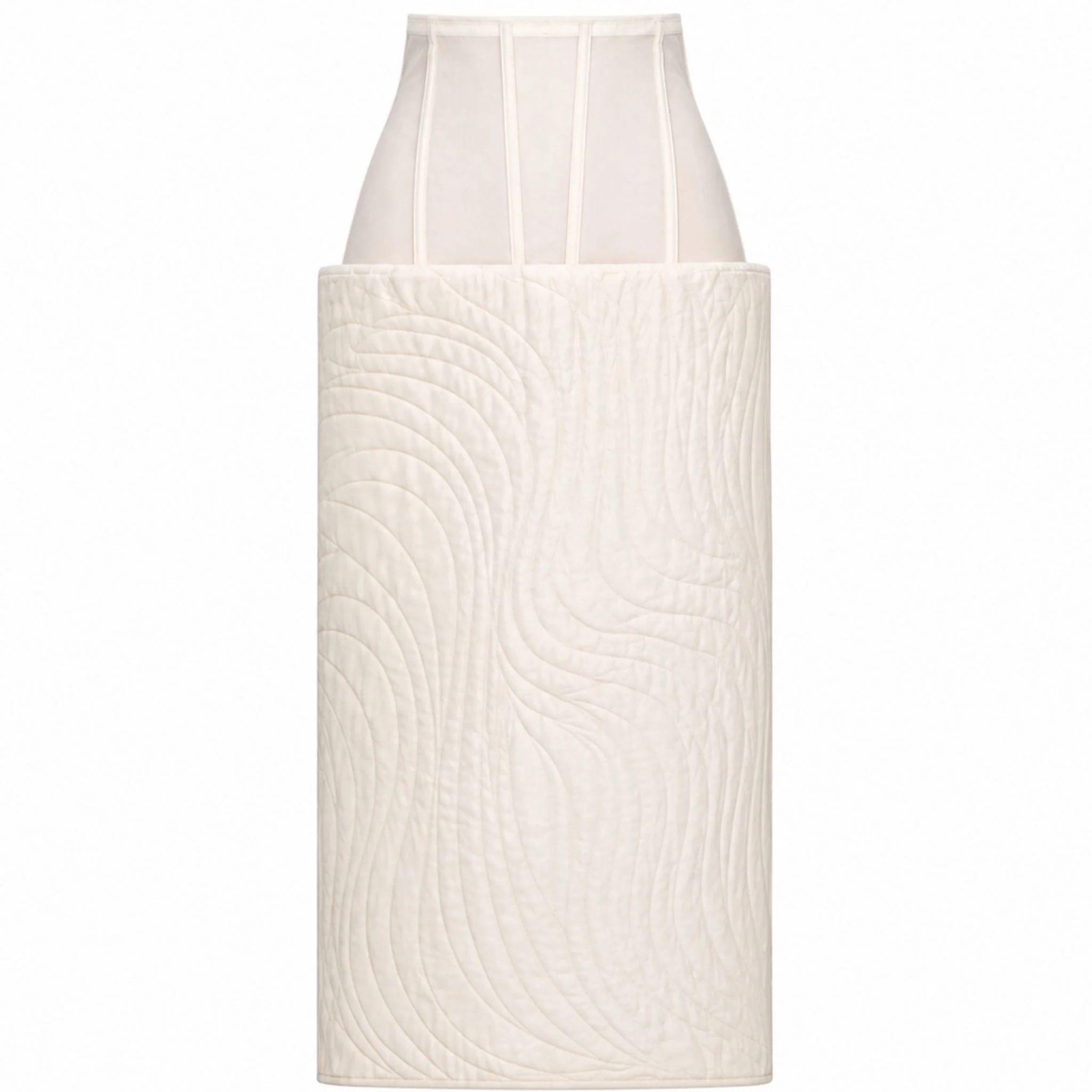Wave Ripple Corset Skirt in Ivory