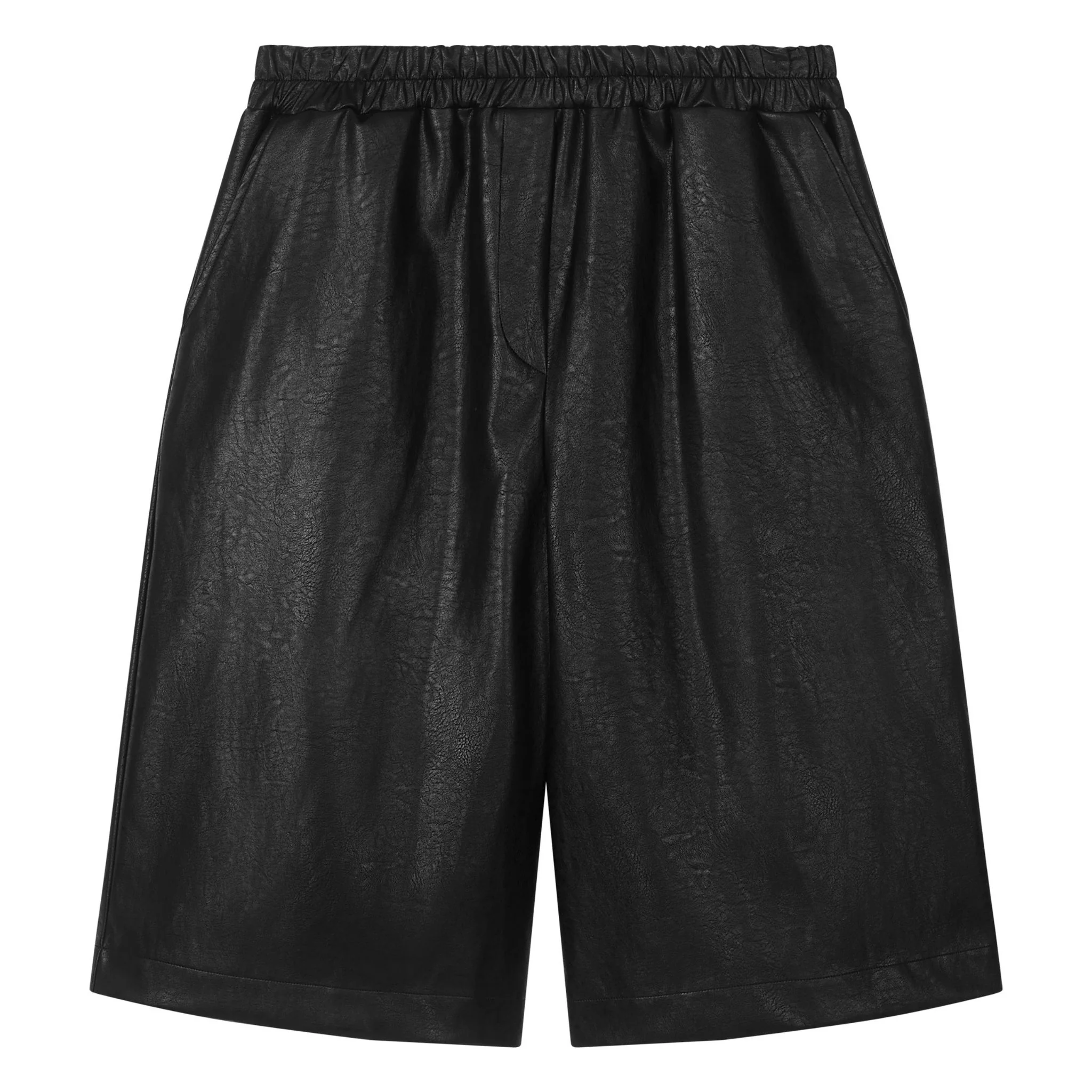 Eco-leather Biker Pants with Subtle Shine