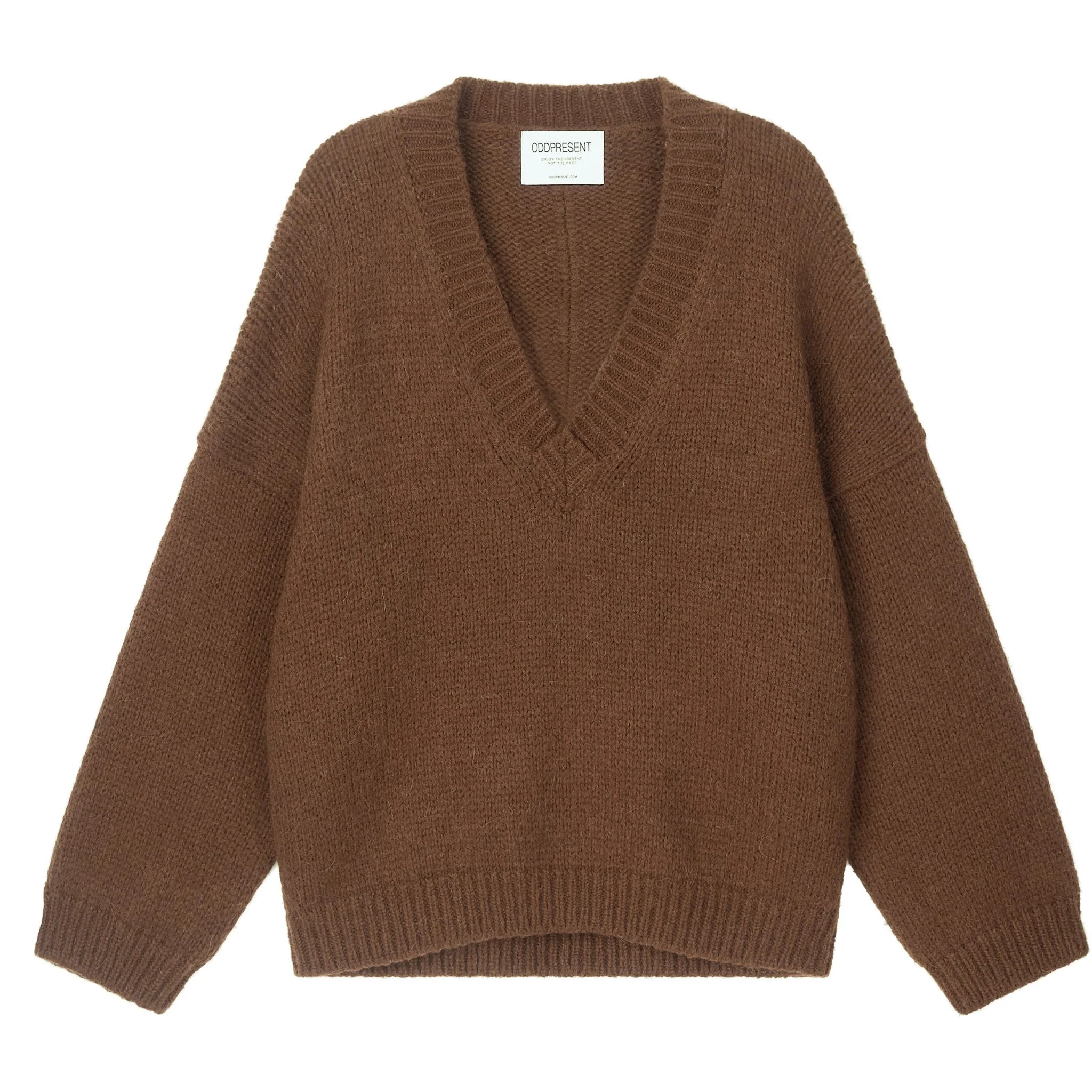 Halo Mohair Knit with V-neck and Long Sleeves