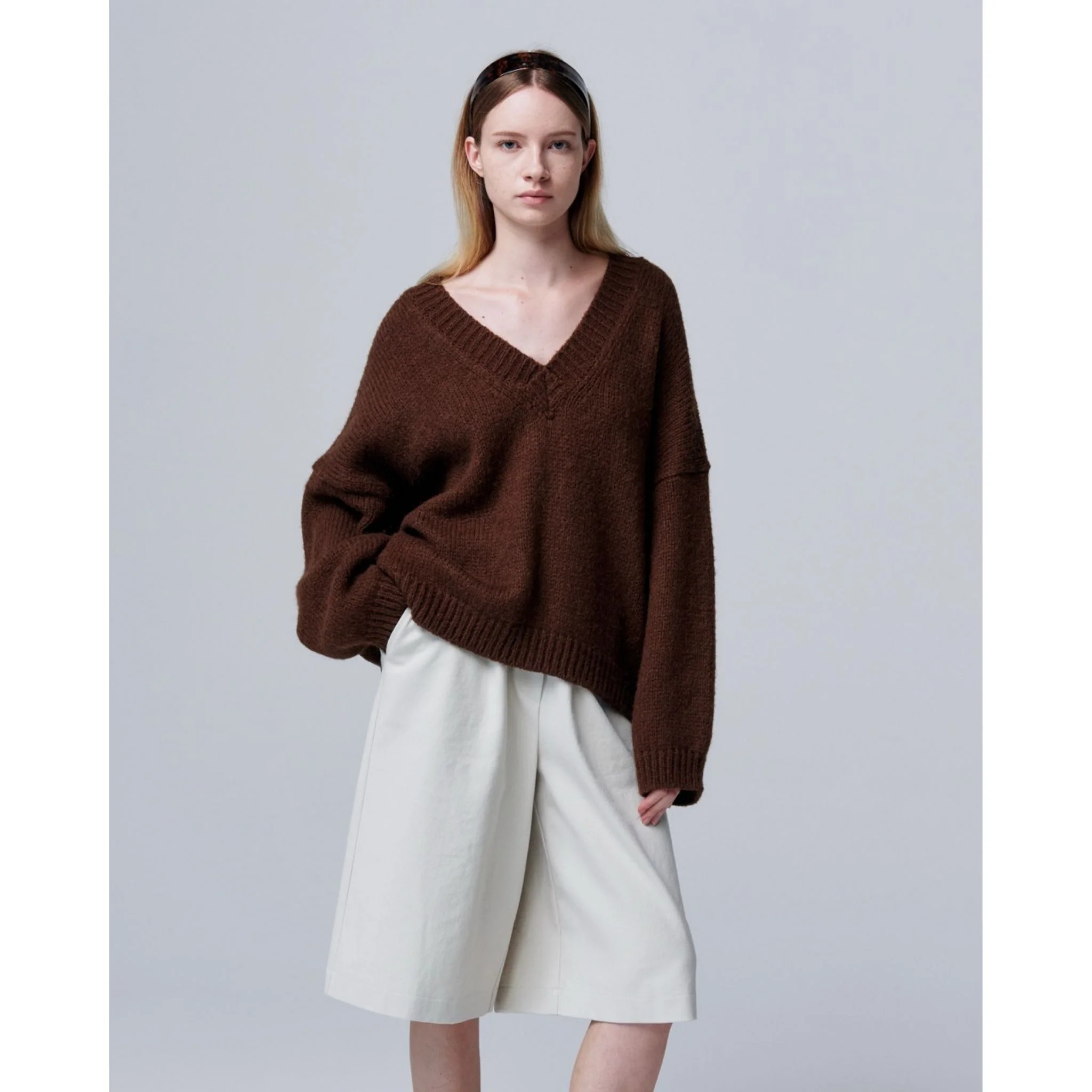 Halo Mohair Knit with V-neck and Long Sleeves - Image 2