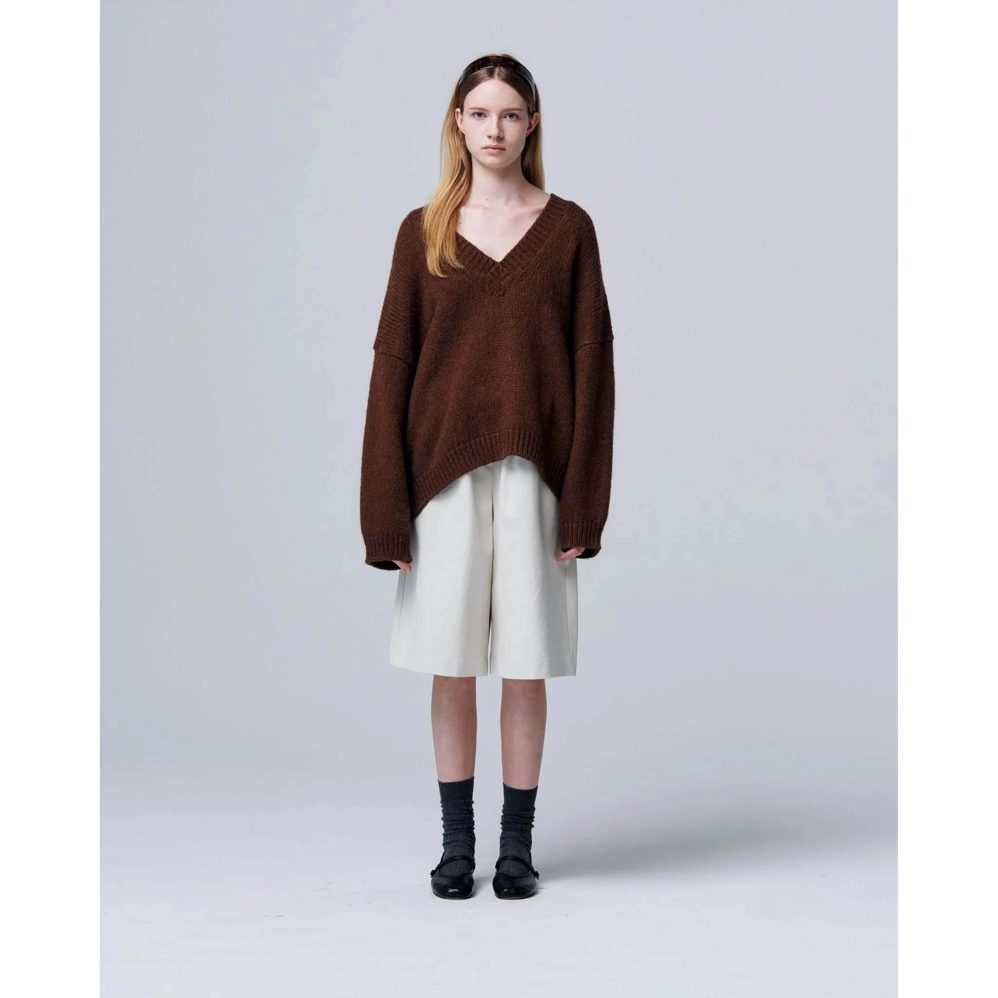 Halo Mohair Knit with V-neck and Long Sleeves - Image 3