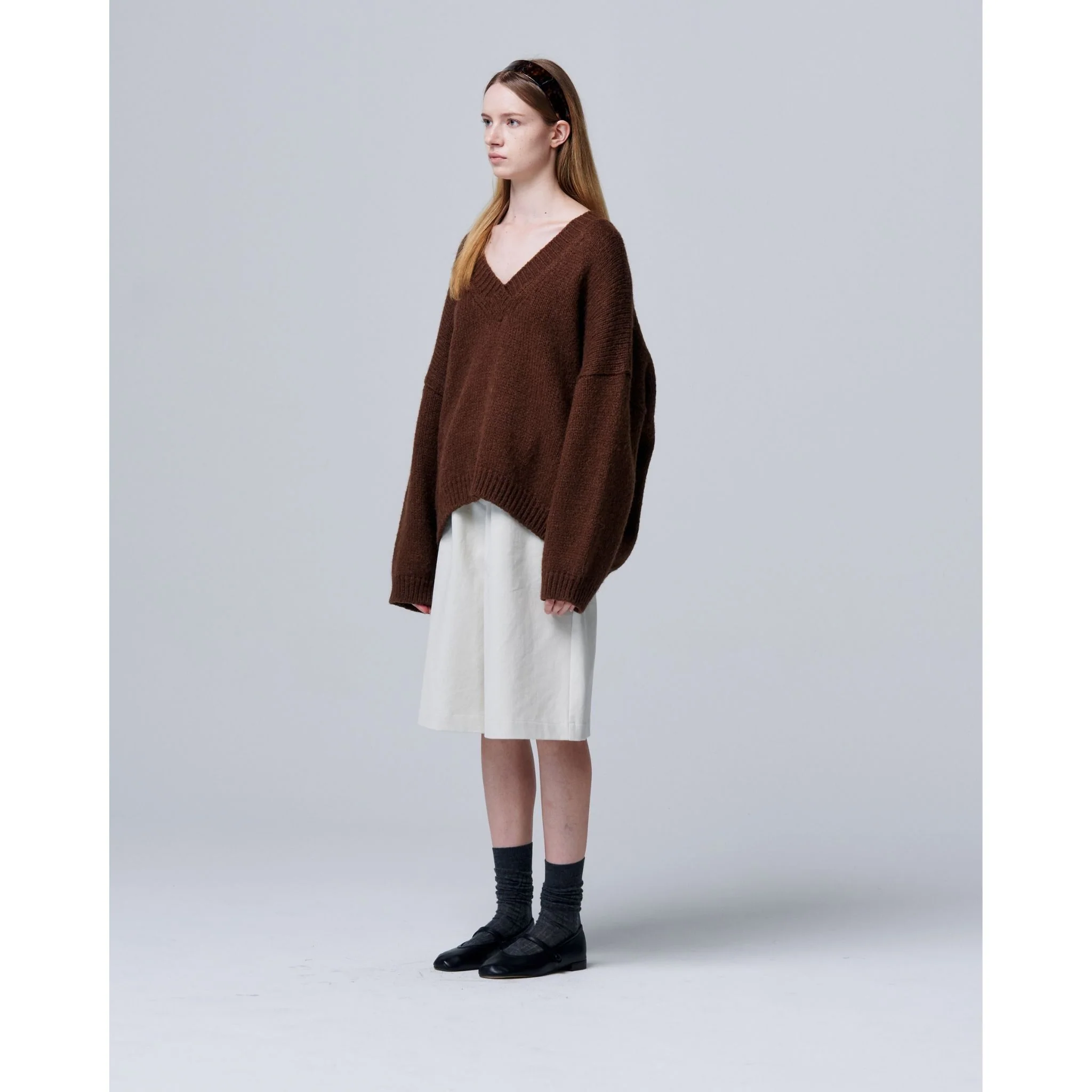 Halo Mohair Knit with V-neck and Long Sleeves - Image 4